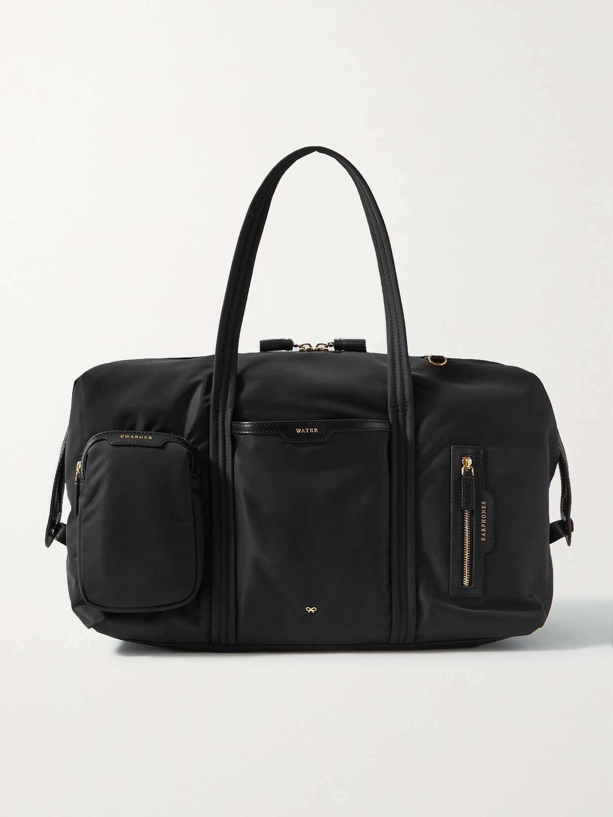 Inflight leather-trimmed ECONYL weekend bag