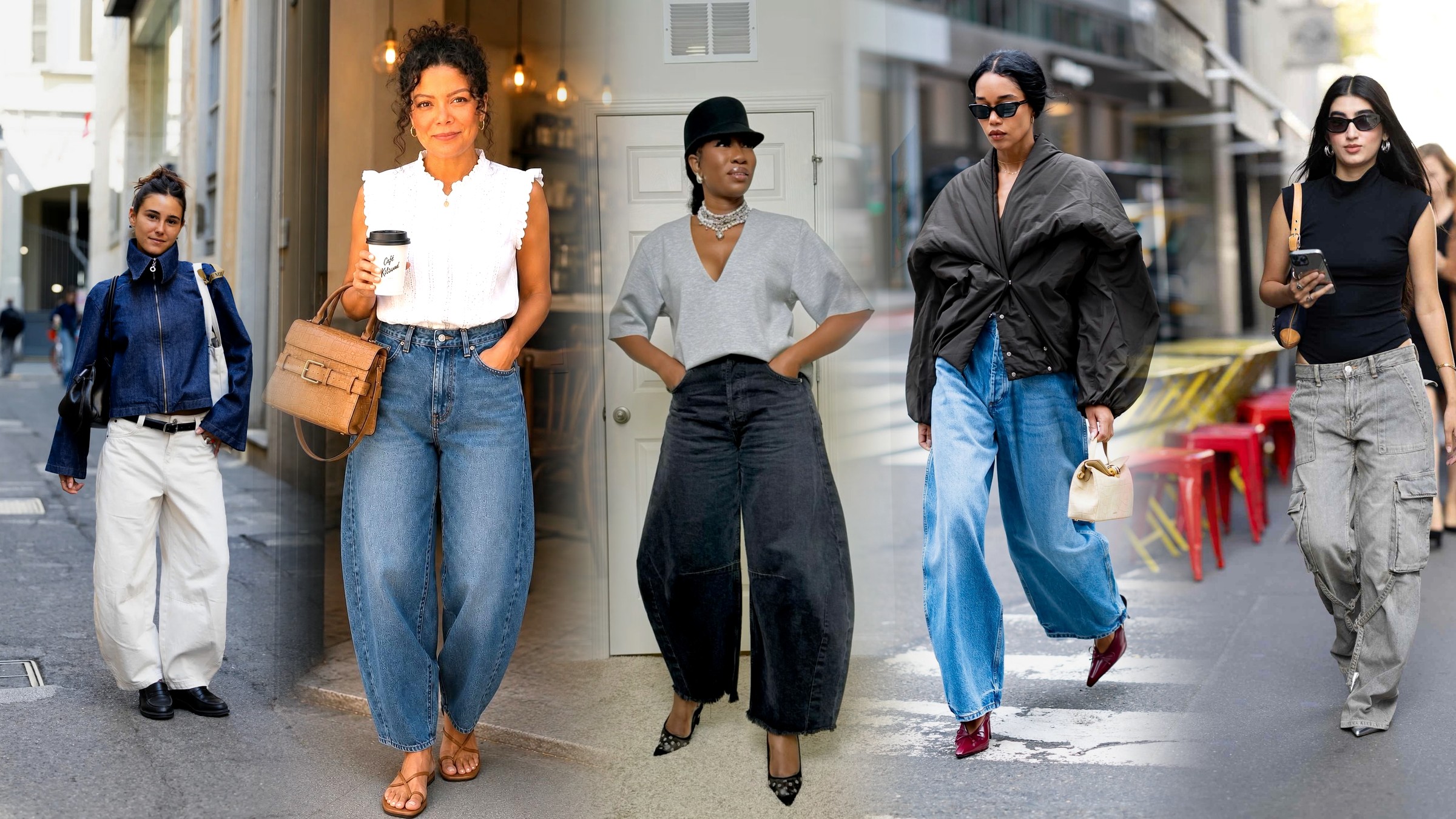 Barrel Jeans Outfits, From Ladylike to Denim on Denim