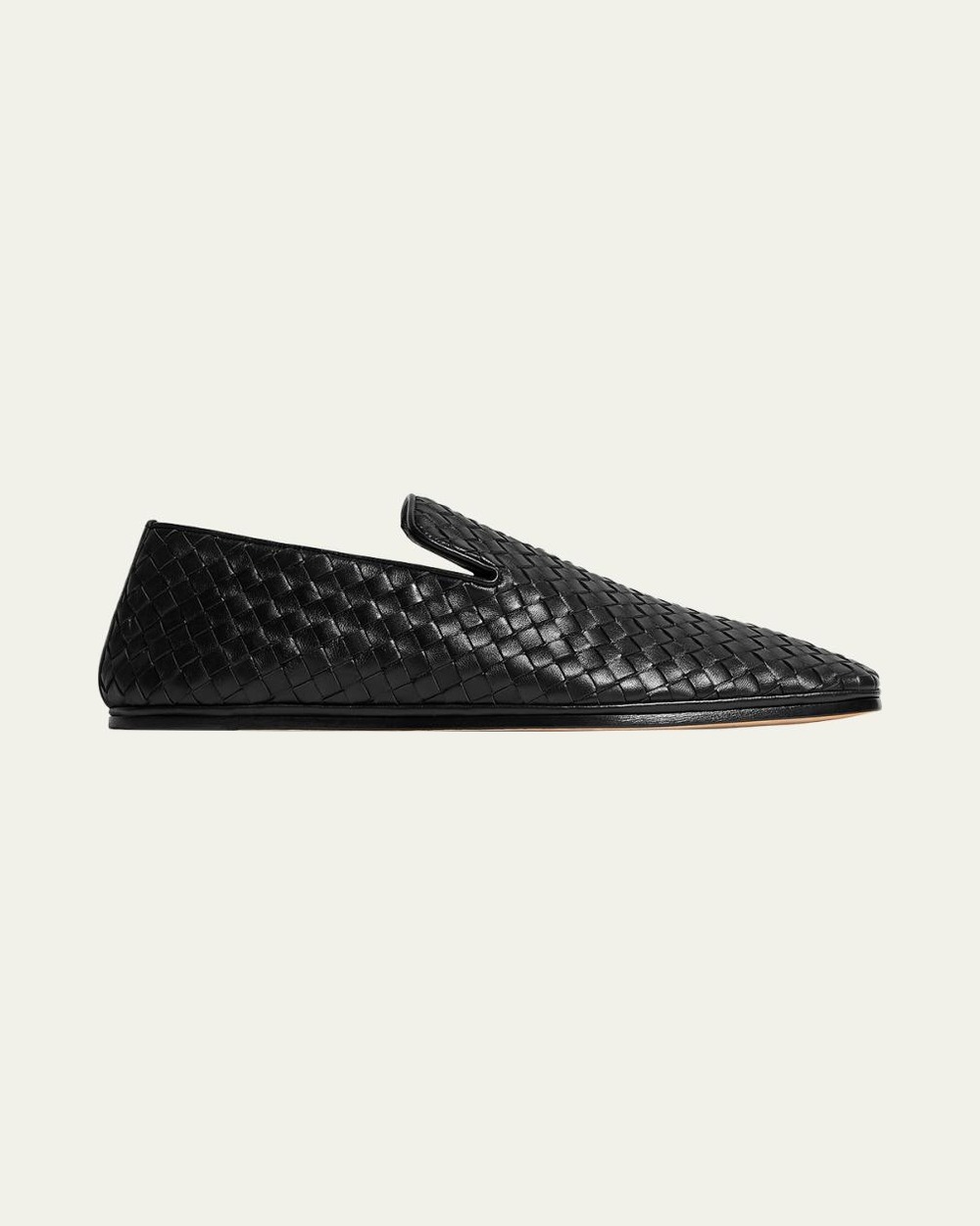 Men's Palazzo Intrecciato Leather Square-Toe Slippers