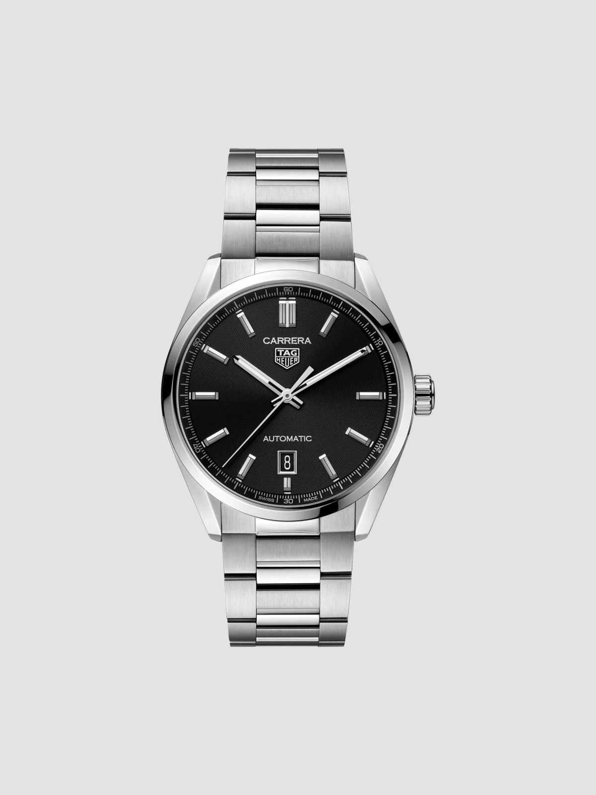 Carrera Stainless Steel & Black Dial Automatic 39MM Bracelet Watch
