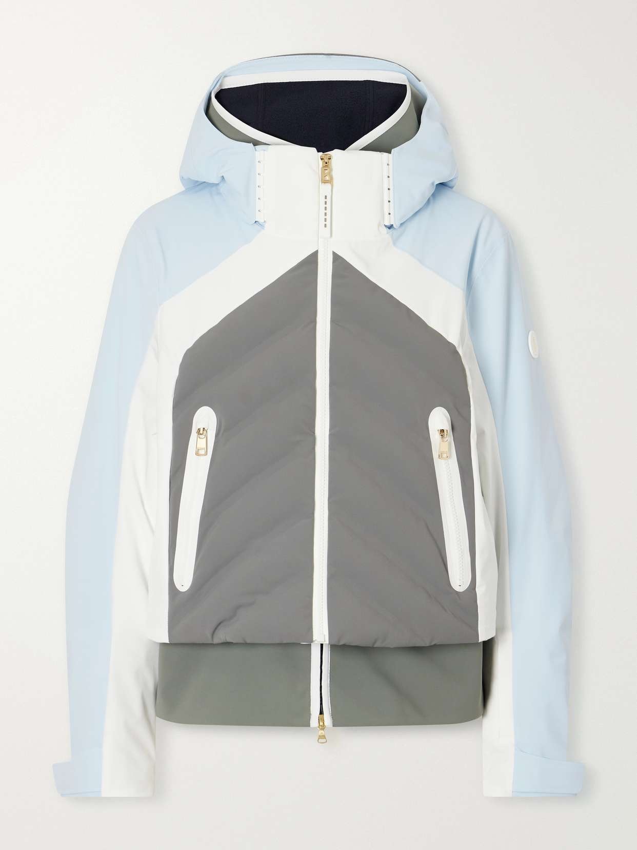 Sara color-block quilted padded shell ski jacket