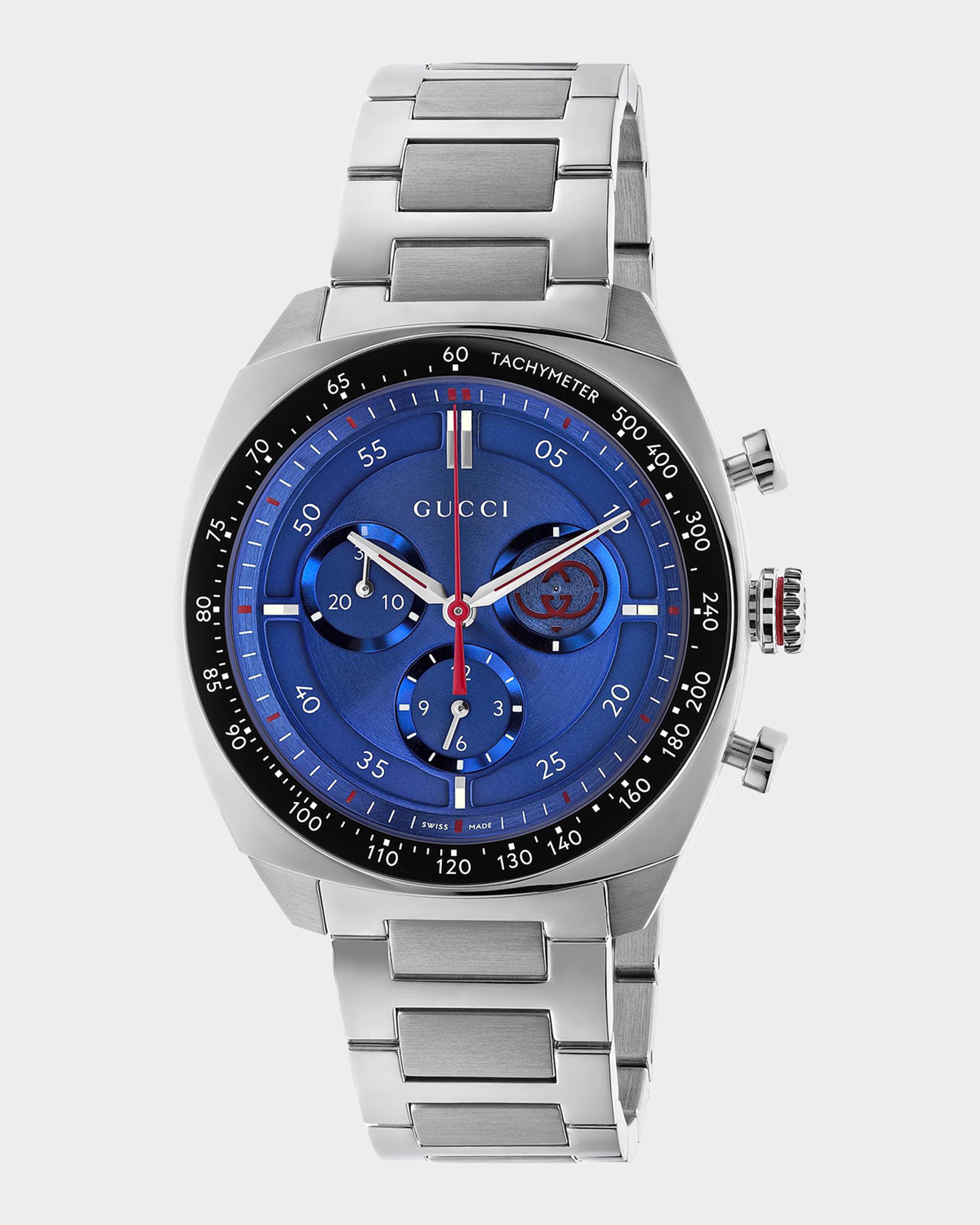 Men's Interlocking G 41mm Stainless Steel Chronograph Bracelet Watch
