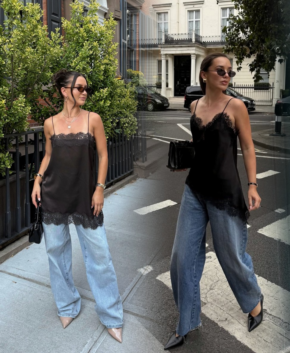 How to Wear a Lace Camisole This Fall