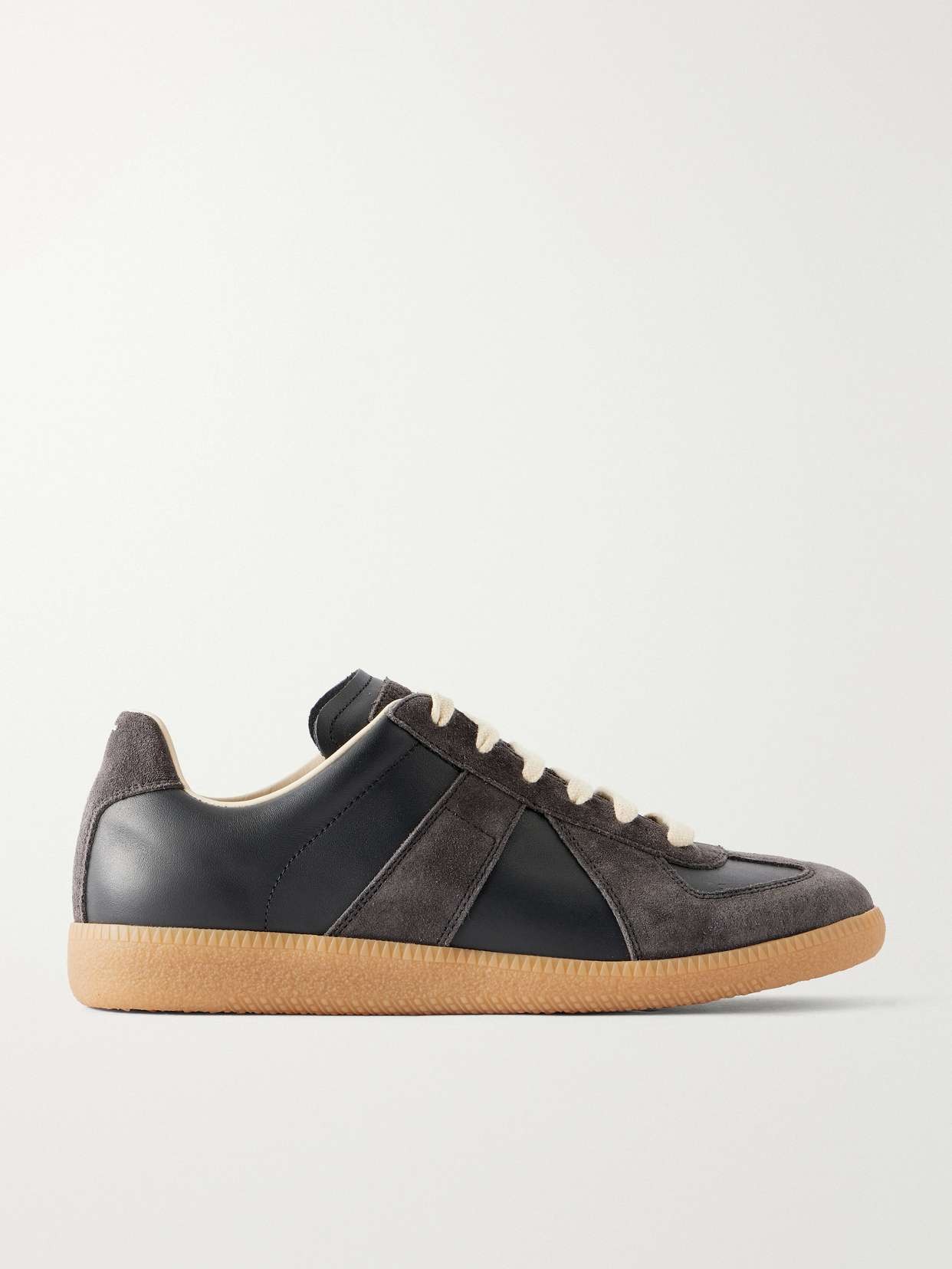 Replica suede and leather sneakers