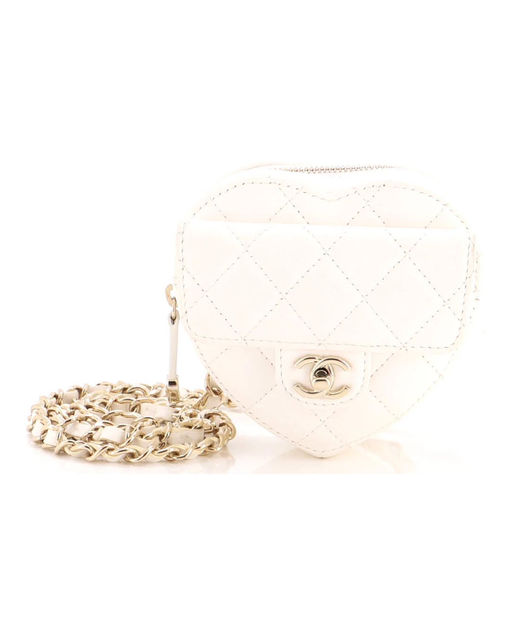 Chanel CC in Love Heart Belt Bag Quilted Lambskin