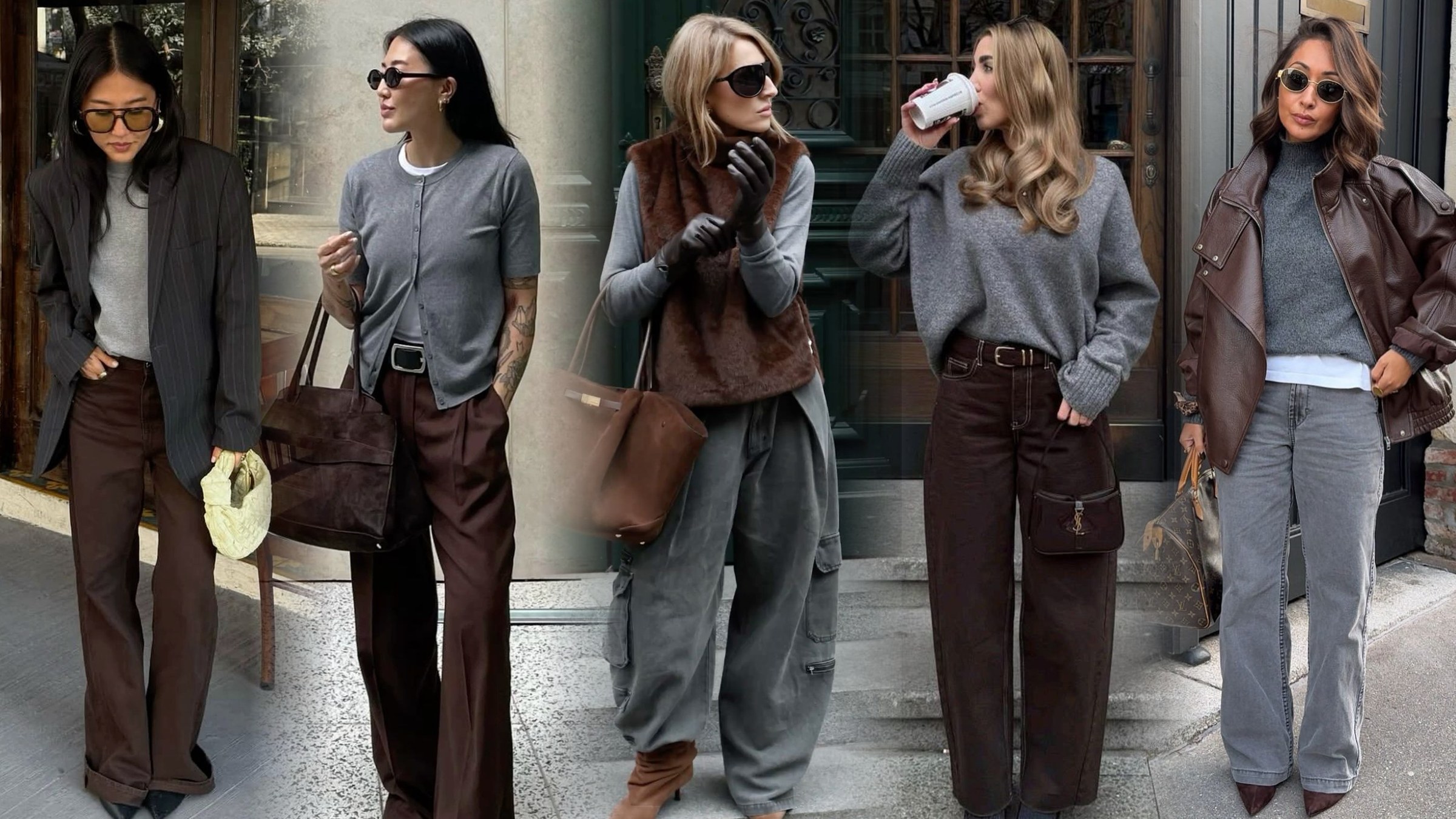 Gray and Chocolate Brown Outfits to Try This Fall