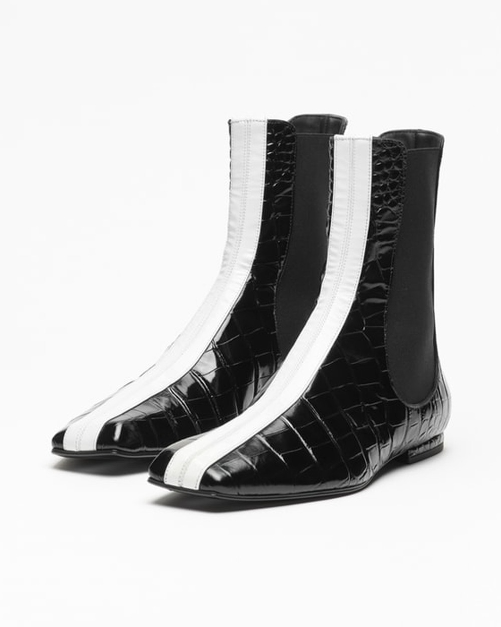 Chanel Short Boots, Black and White