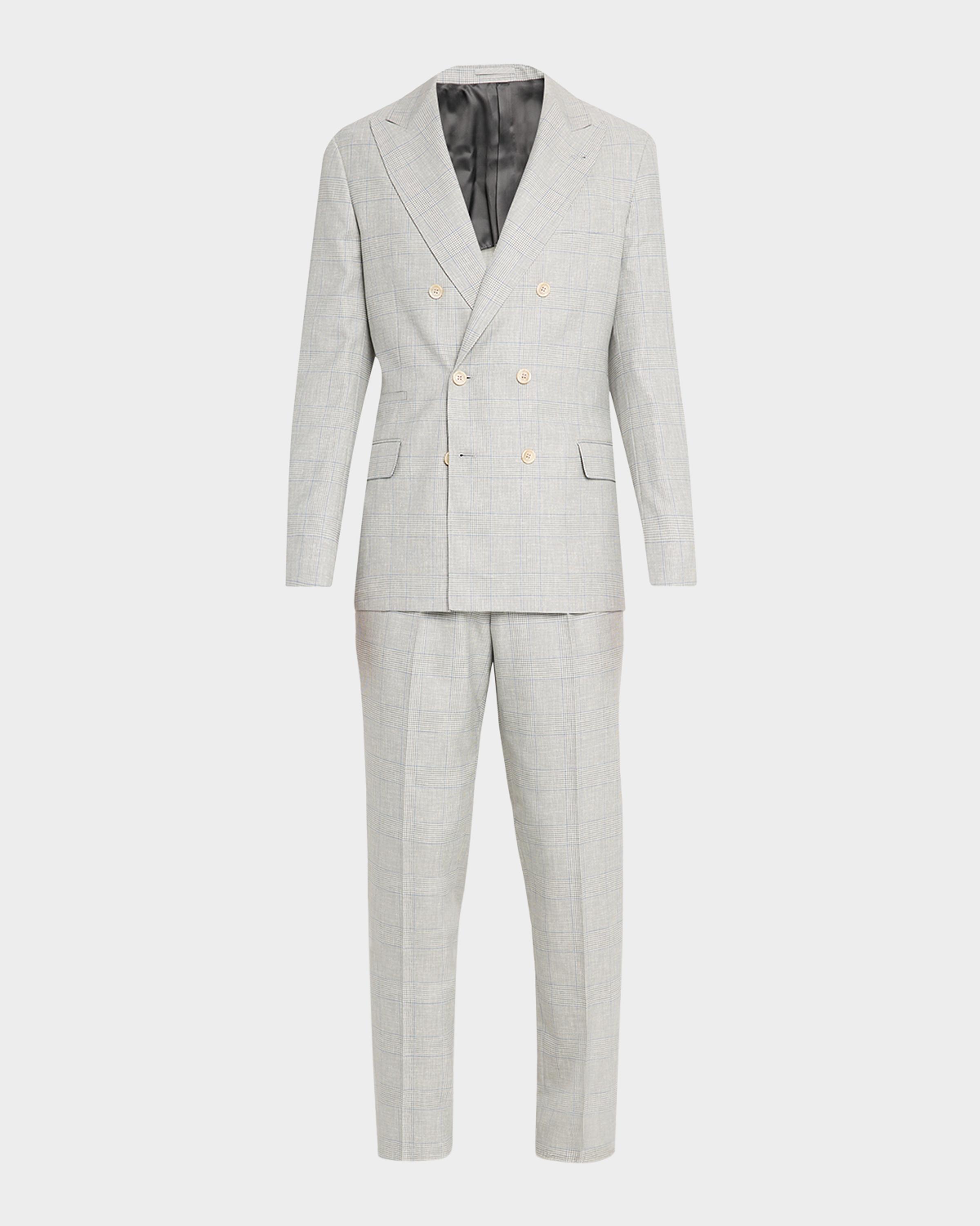 Men's Virgin Wool Glen Plaid Suit