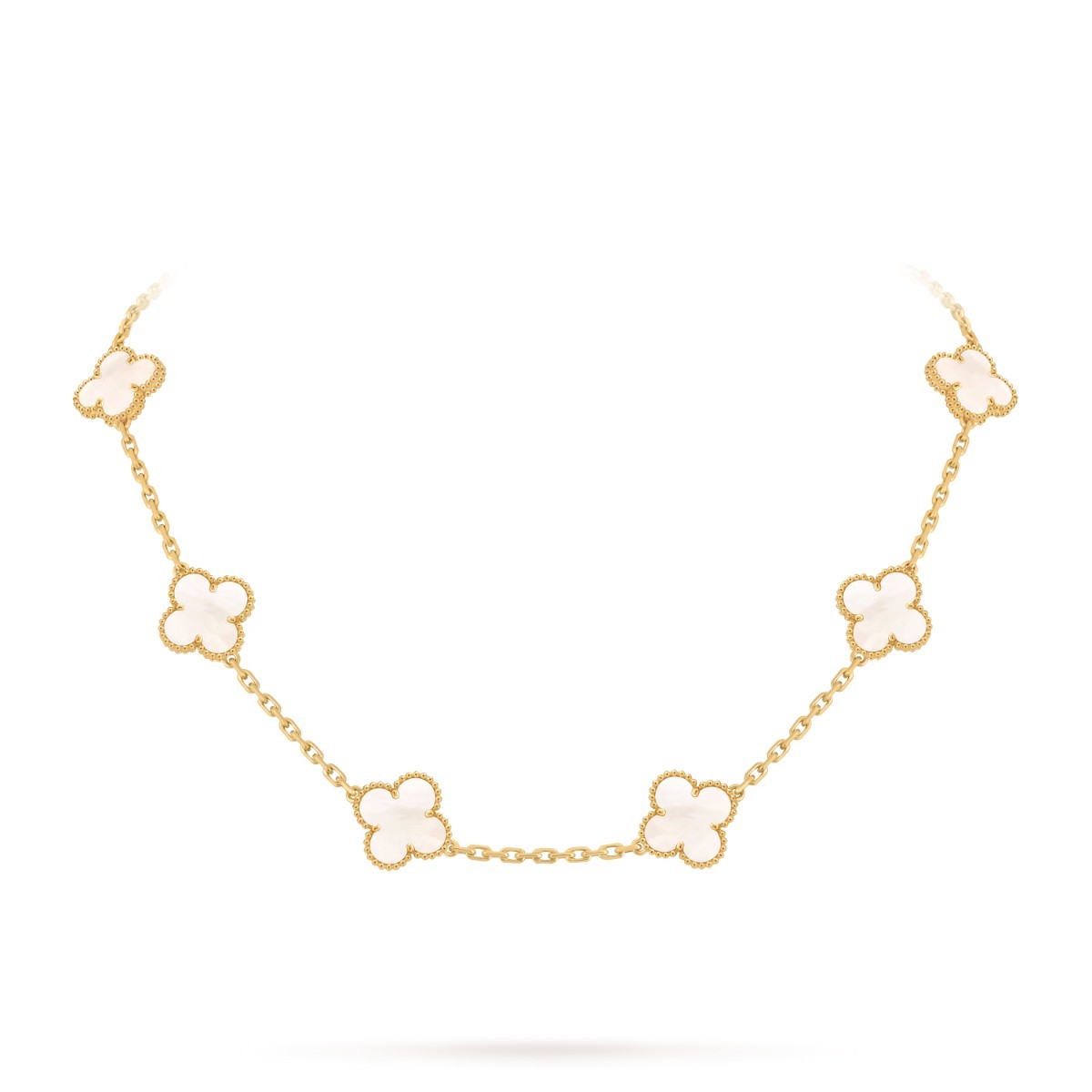 Vintage Alhambra Necklace, 10 Motifs, Mother-of-Pearl