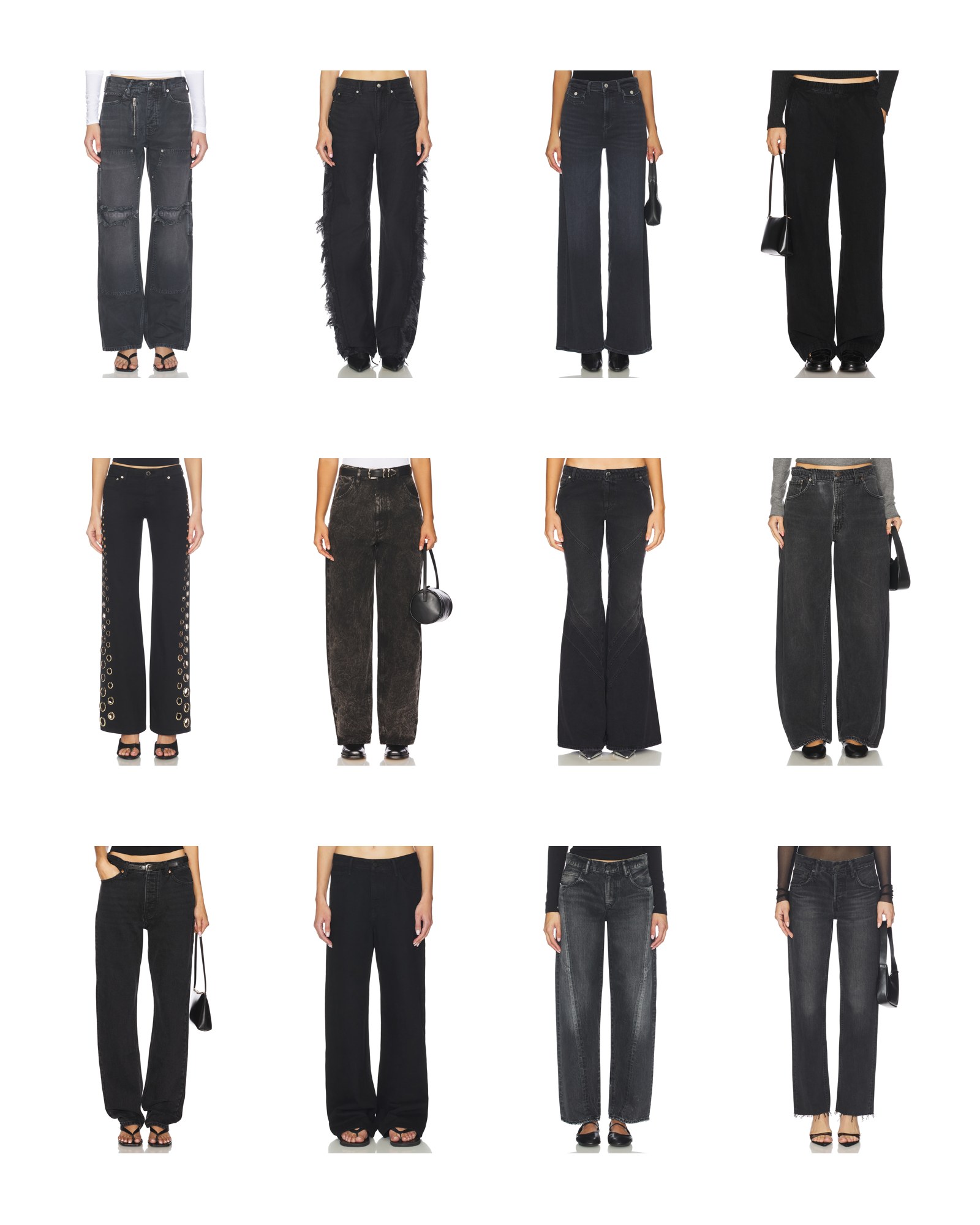 Black Baggy Jeans, Cut Wide