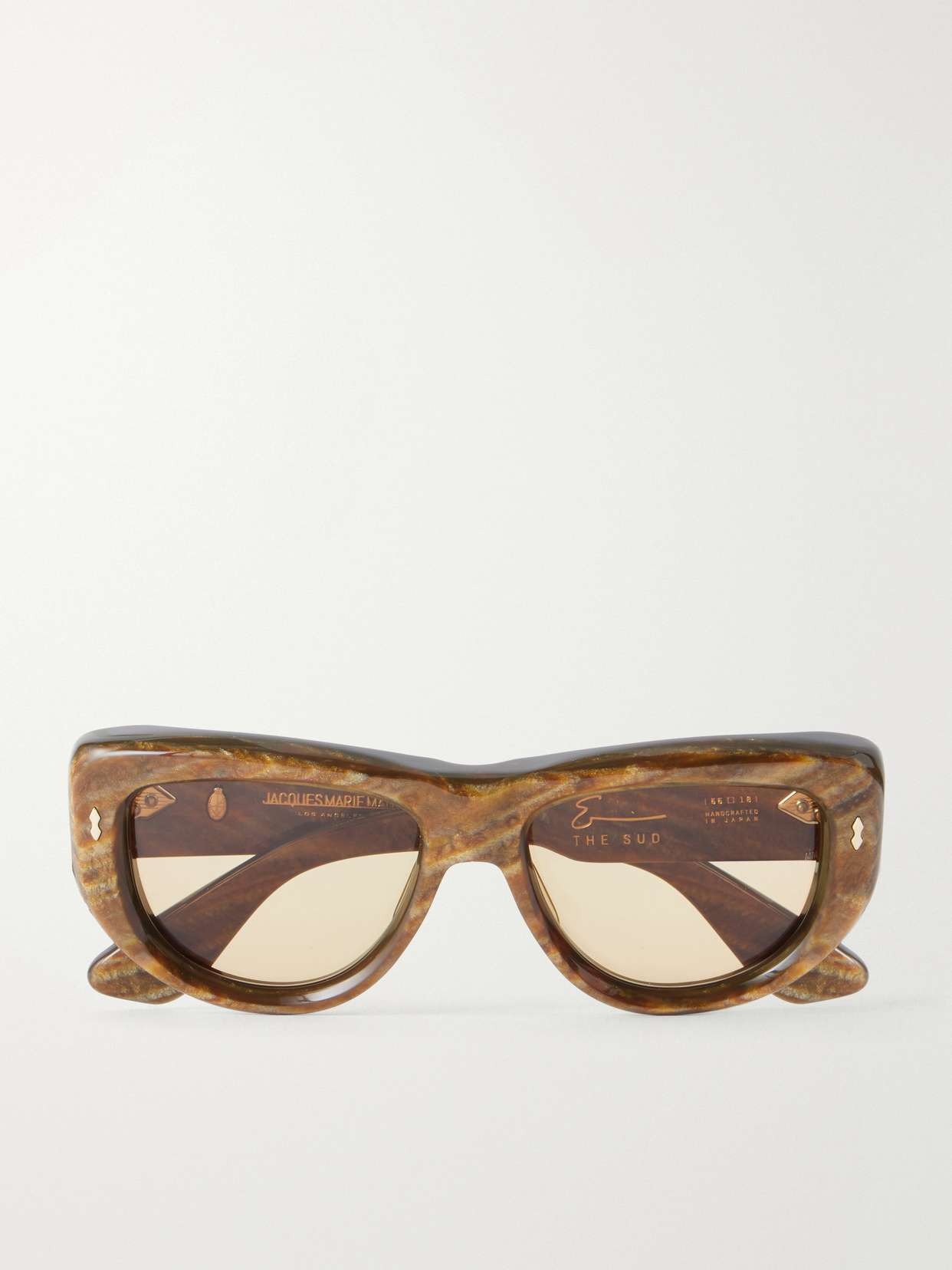 + Erin Wasson The Sud square-frame marbled acetate sunglasses