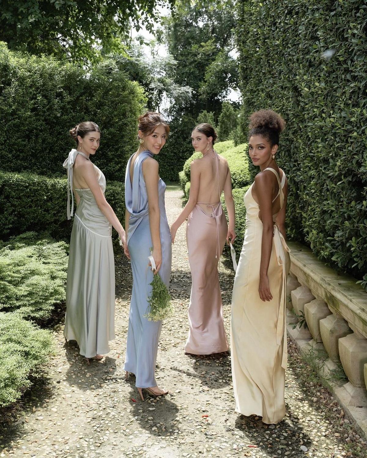 Bridesmaid Dresses: Long, Midi and One Shoulder Gowns for a Mixed Wedding Party