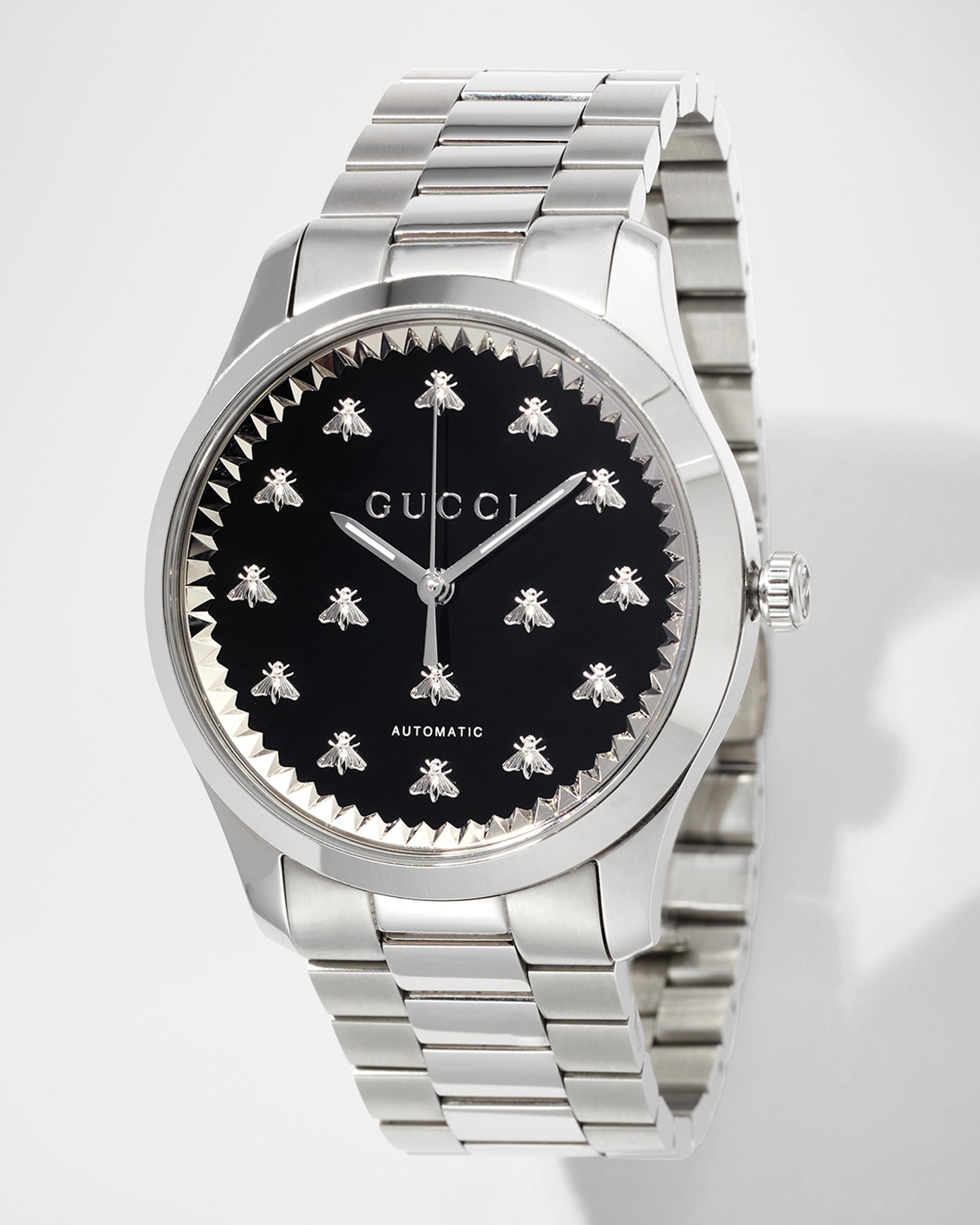 42mm Signature Bee Automatic Bracelet Watch with Black Onyx Dial