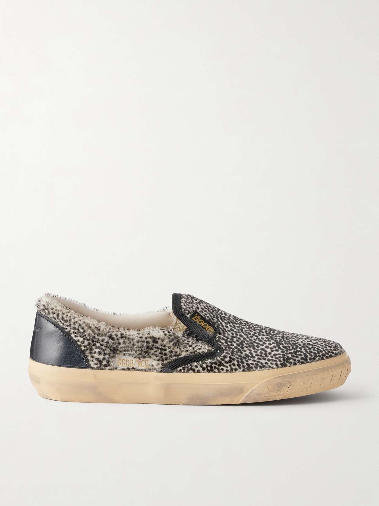 VCE Penstar leather-trimmed animal-print calf hair sneakers