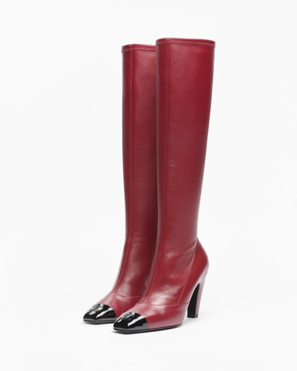 Chanel High Boots, Burgundy and Black