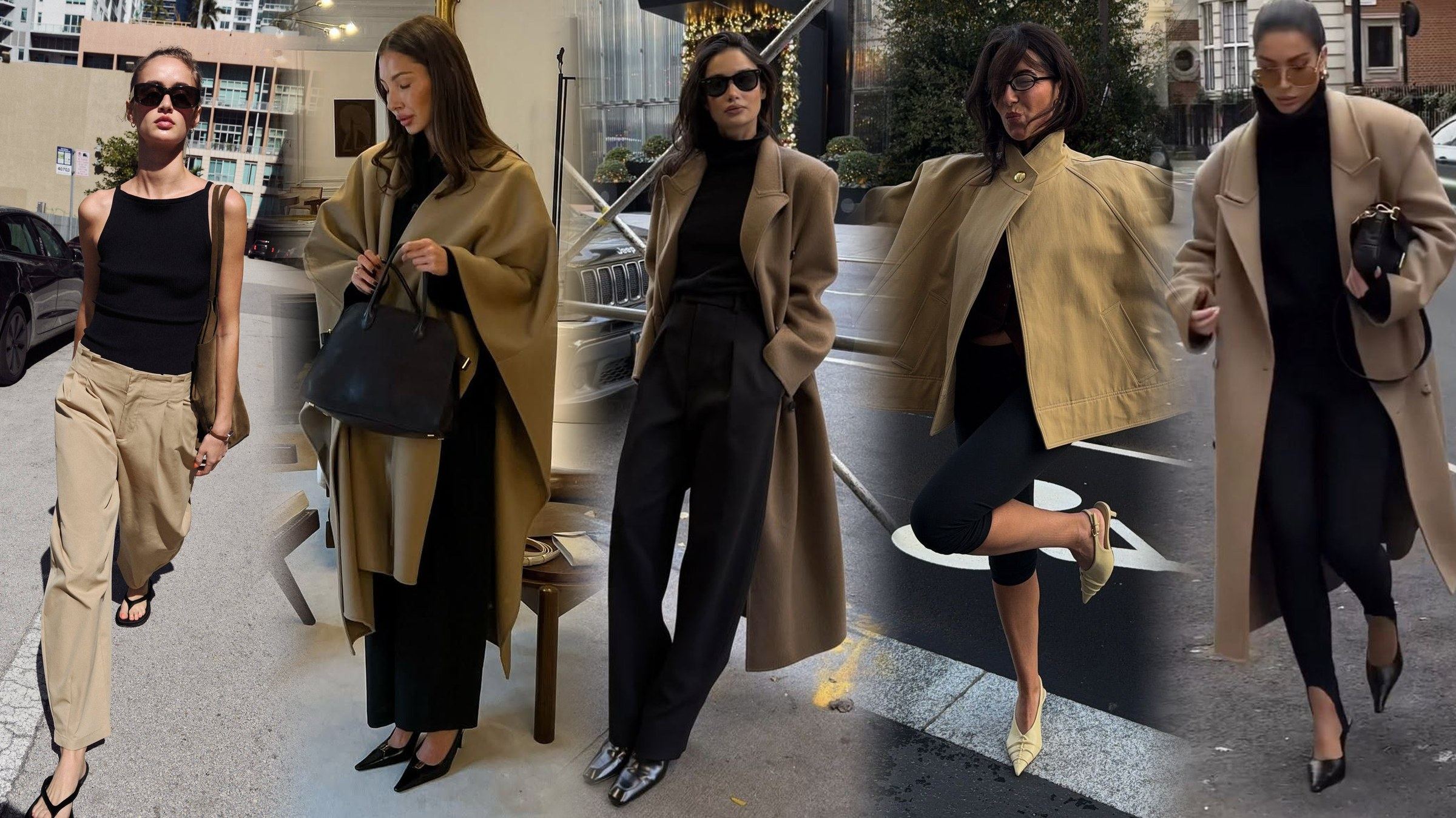Camel and Black Outfits to Try This Fall