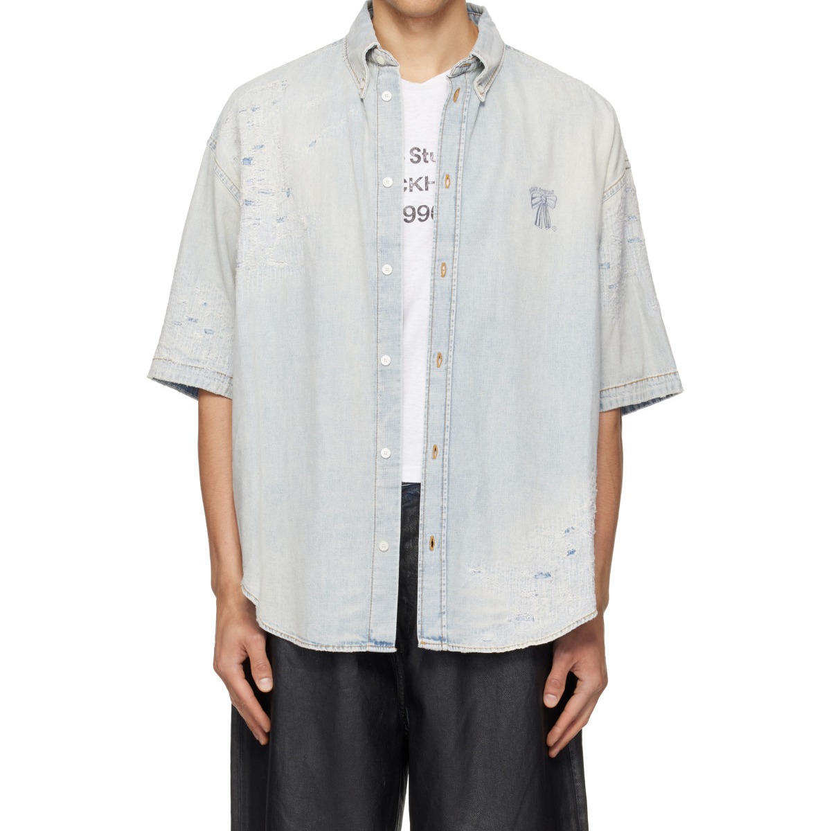 Blue Mended Denim Shirt