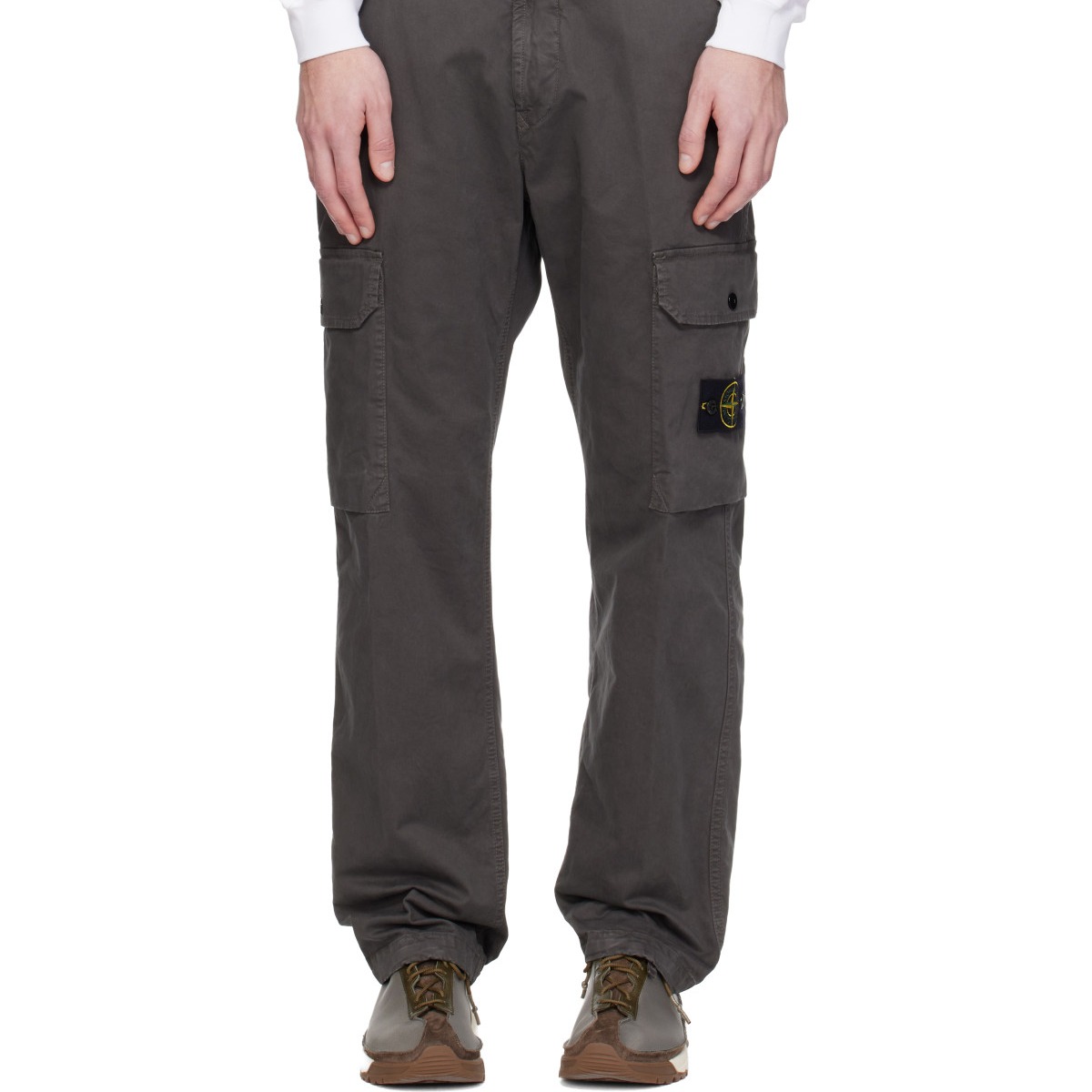 Gray 3100011 Organic Broken Twill Old Effect Cargo Pants