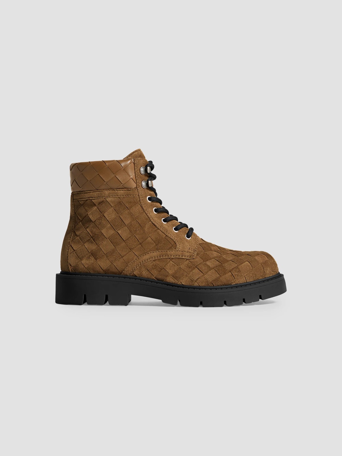 Haddock Suede Intrecciato Lace-Up Boots