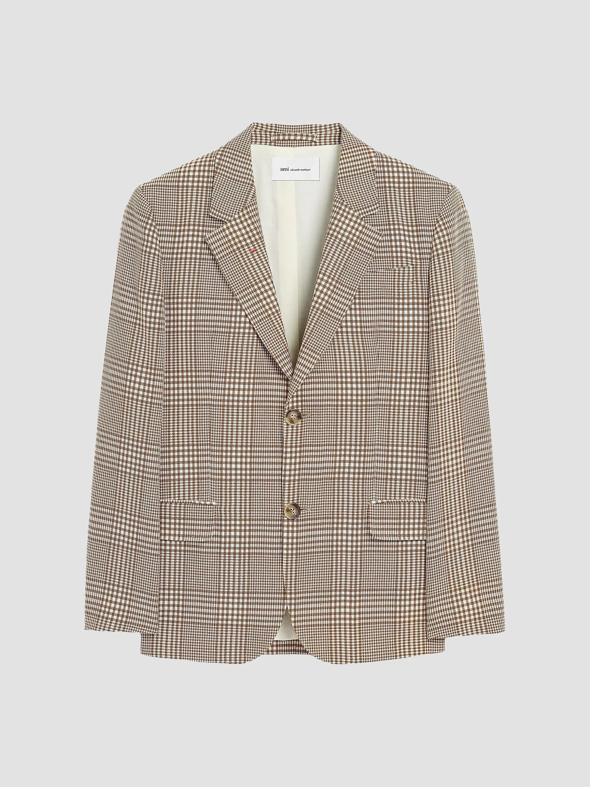 Houndstooth Glen Plaid Wool Single-Breasted Blazer