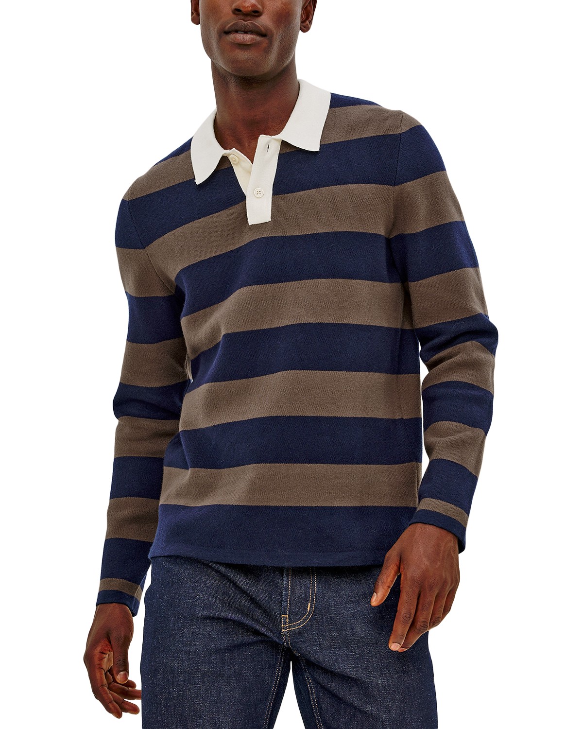 Luther Relaxed Fit Striped Polo Sweater