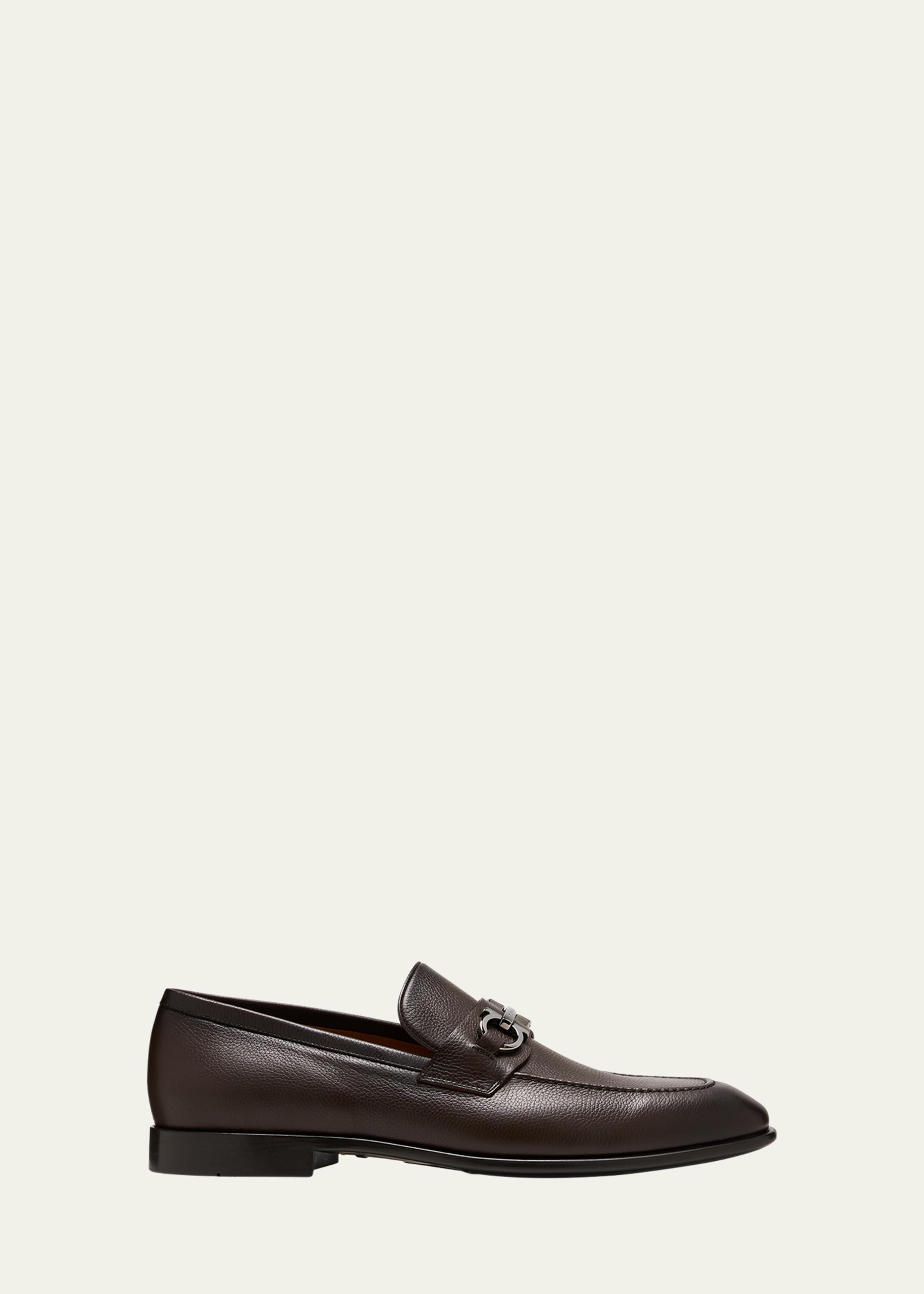 Men's Foster Grained Leather Gancini Bit Loafers