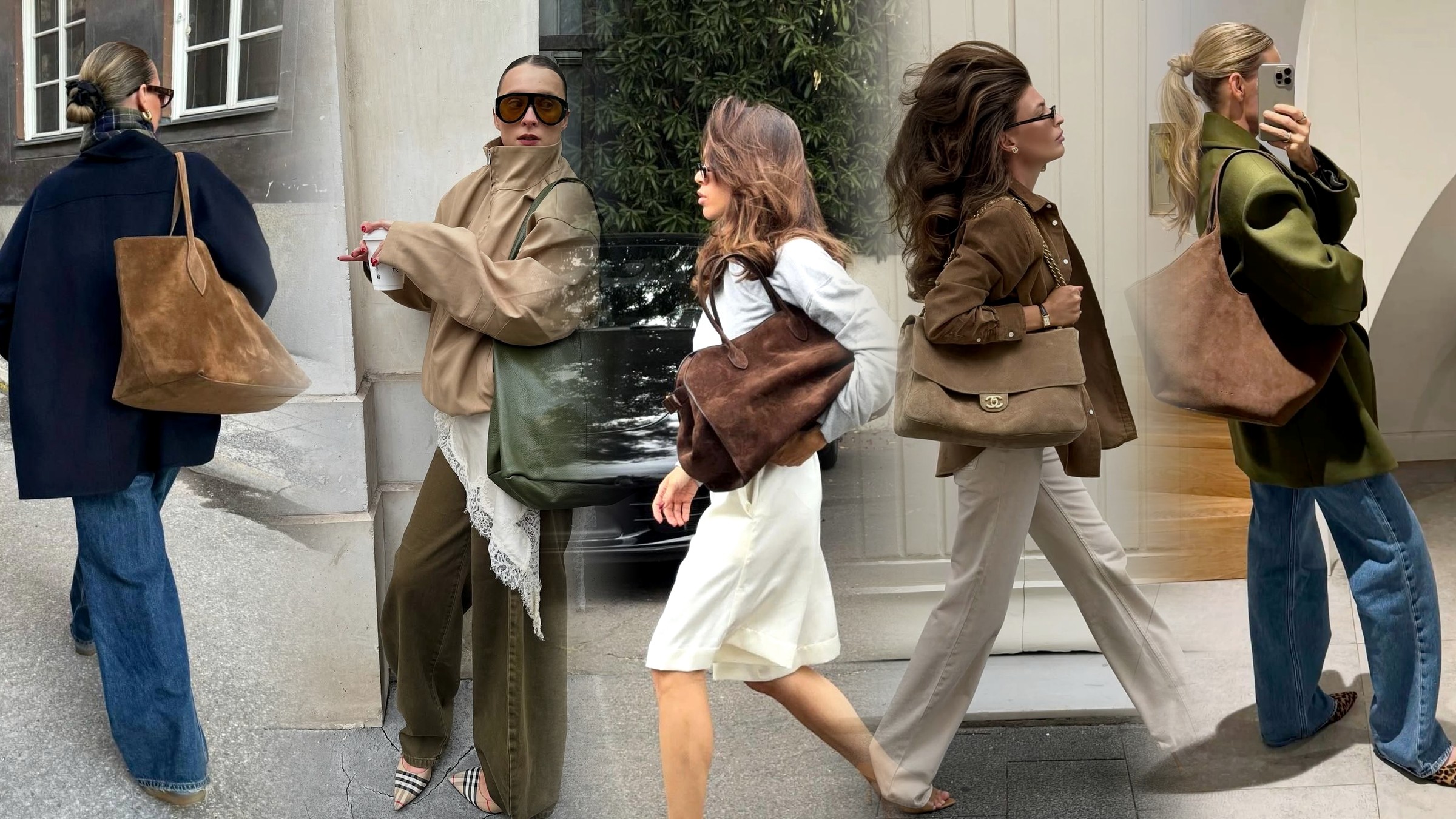 Suede Handbags for Fall, Four Shapes