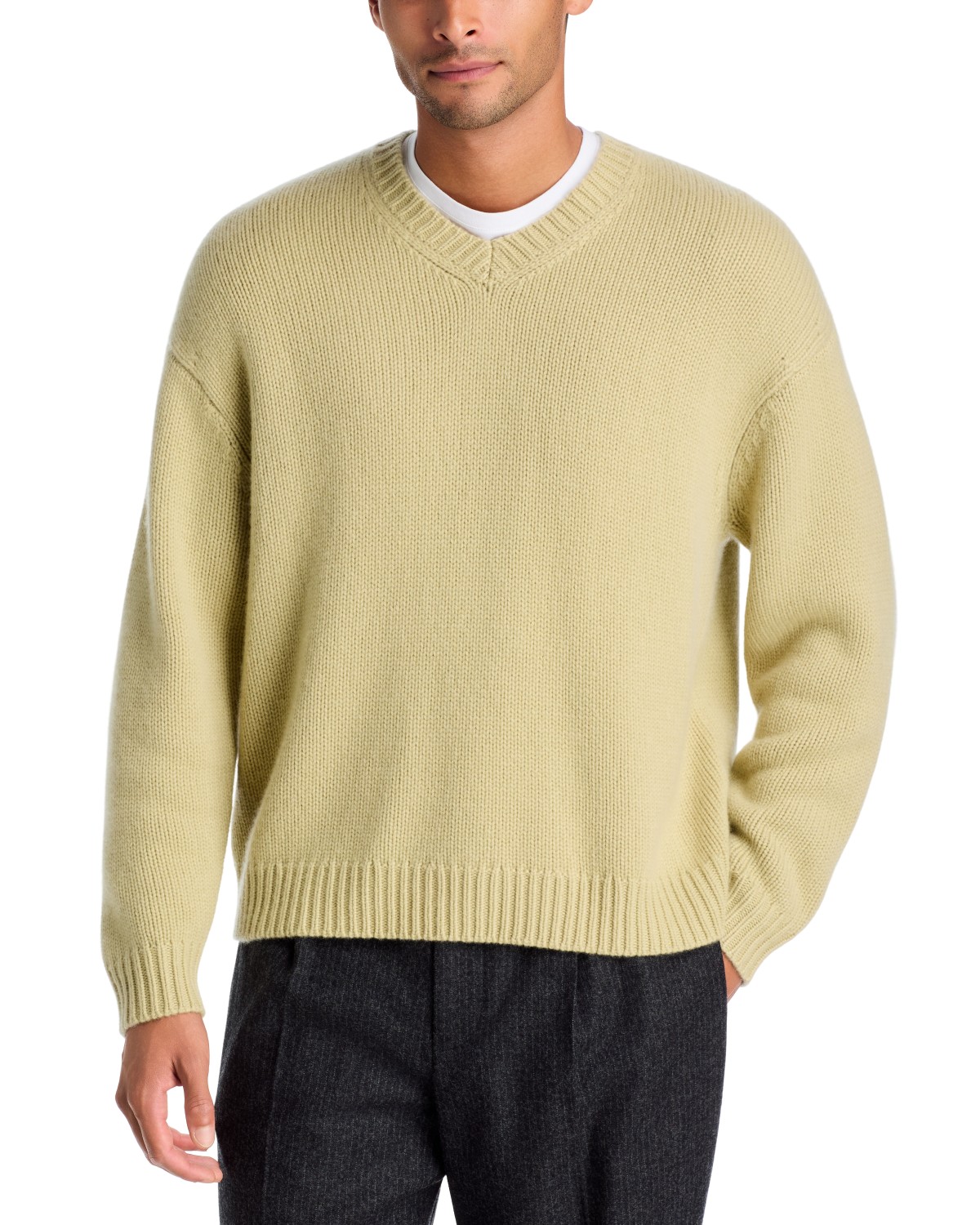 Cashmere Chunky V Neck Sweater