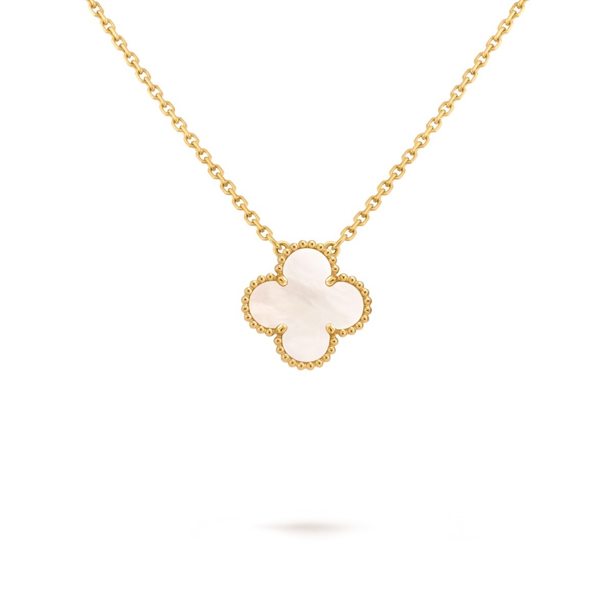 Vintage Alhambra Pendant, Yellow Gold and Mother-of-Pearl
