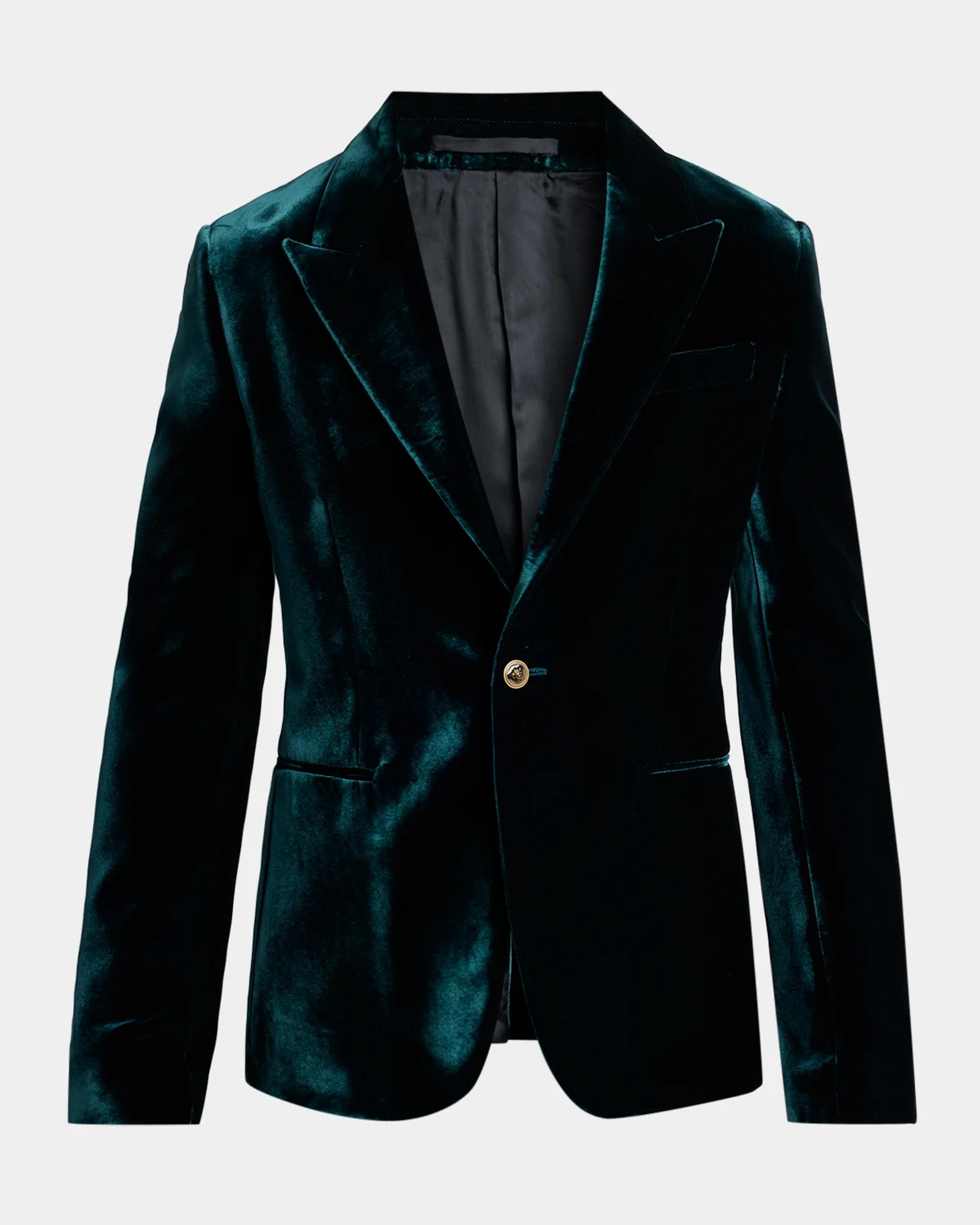 Men's Peak Lapel Velvet Evening Jacket