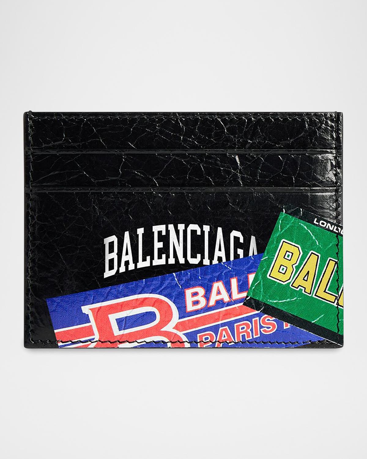 Balenciaga Graphic Leather Card Holder