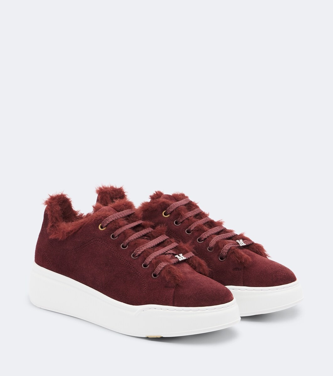 Shearling-lined suede sneakers