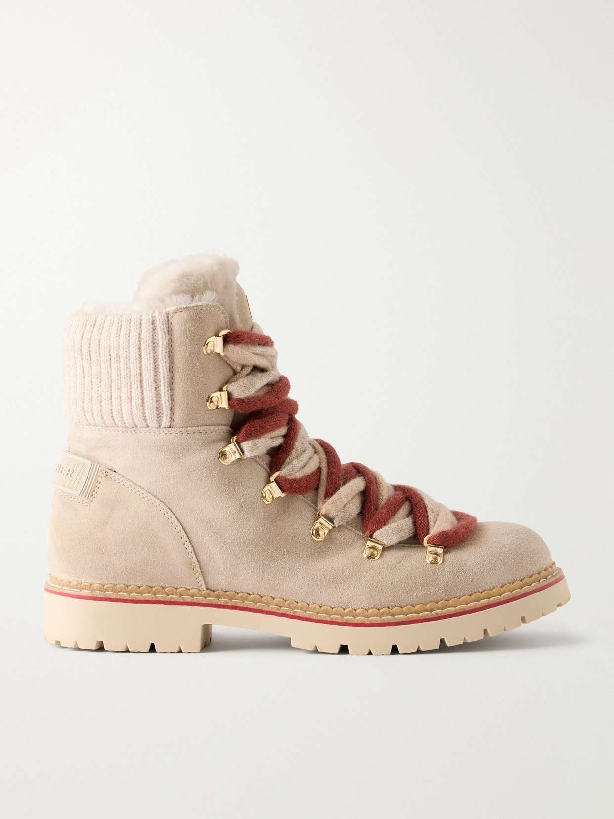Andermatt suede and shearling-trimmed ankle boots