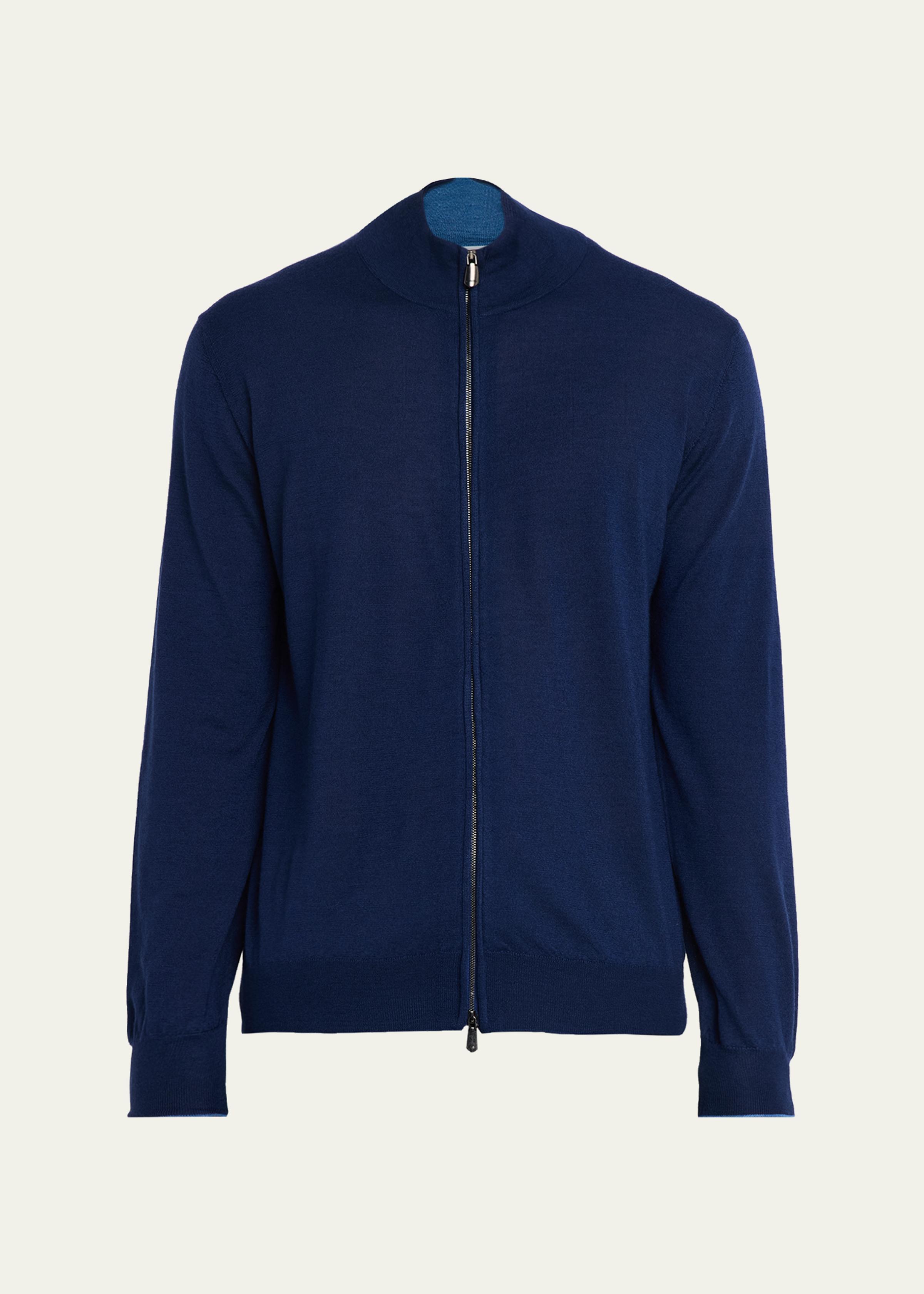 Men's Cashmere Mock Neck Full-Zip Sweater