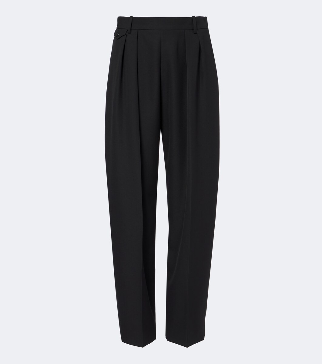 Dugan pleated virgin wool straight pants
