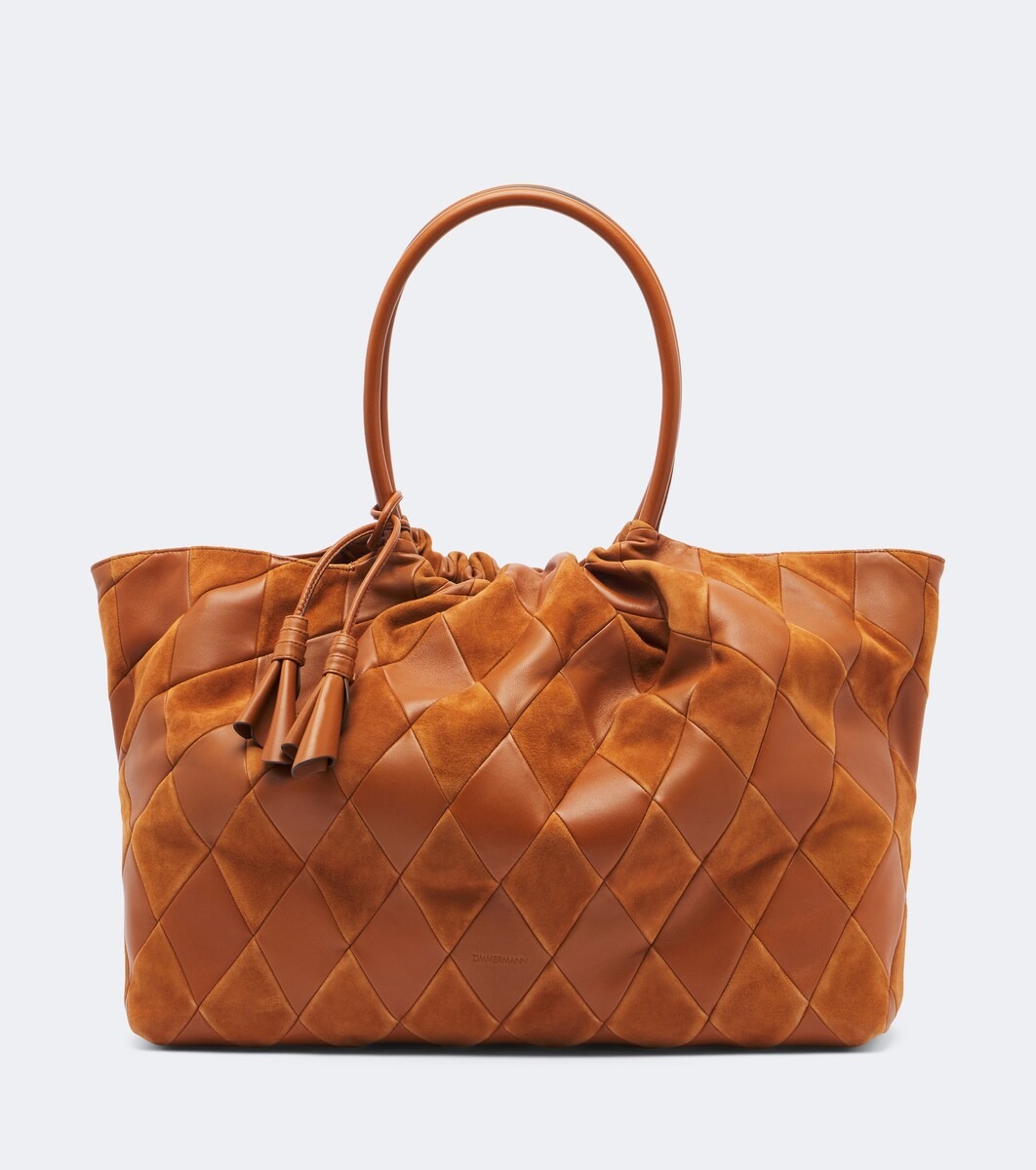 Cloud 91 leather and suede shopper