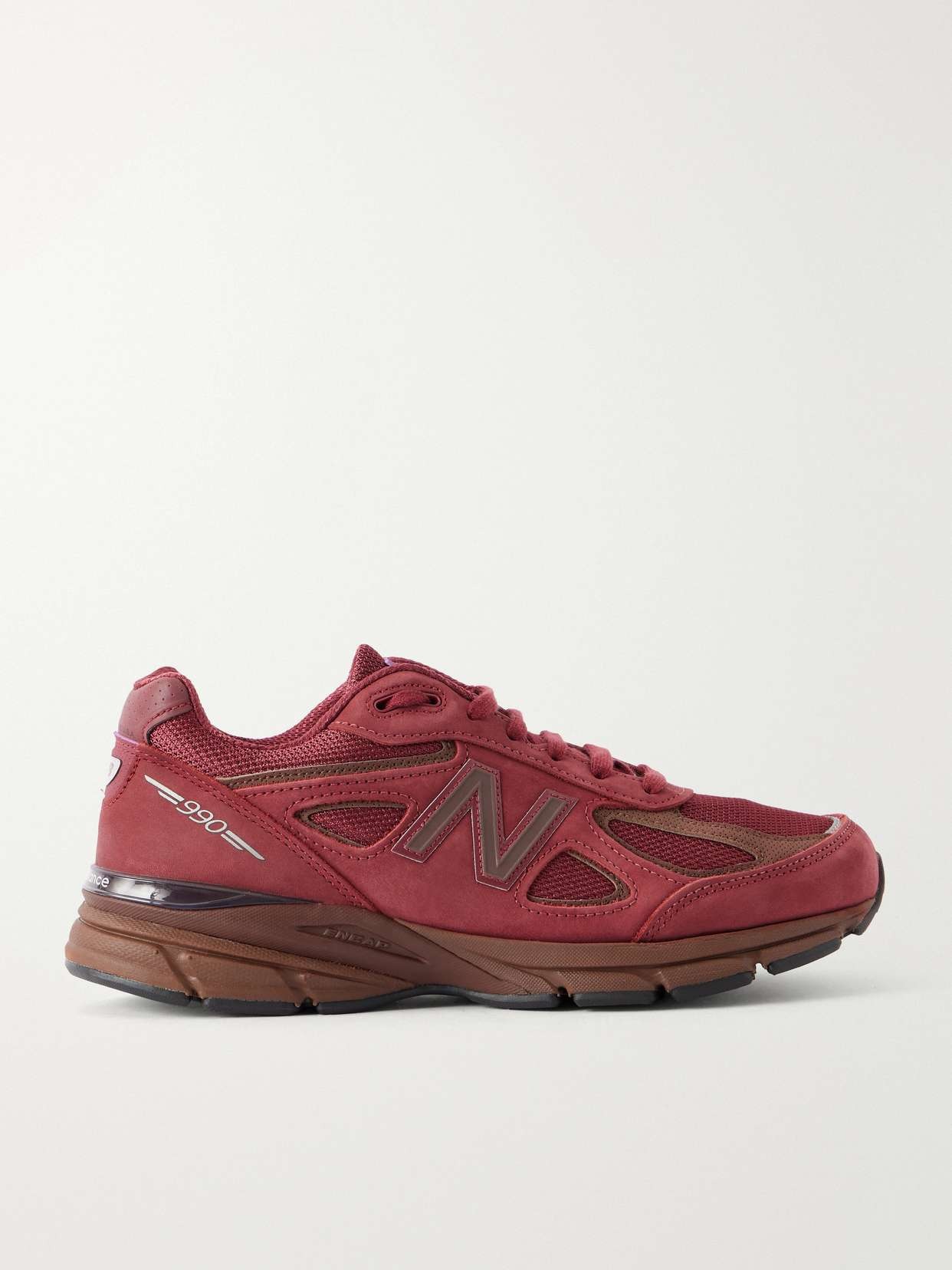 990v4 suede-trimmed mesh sneakers