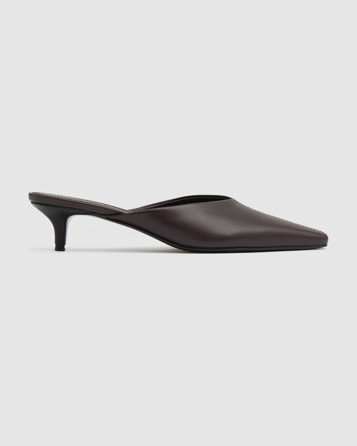 Pointed Mule Heels in Coffee