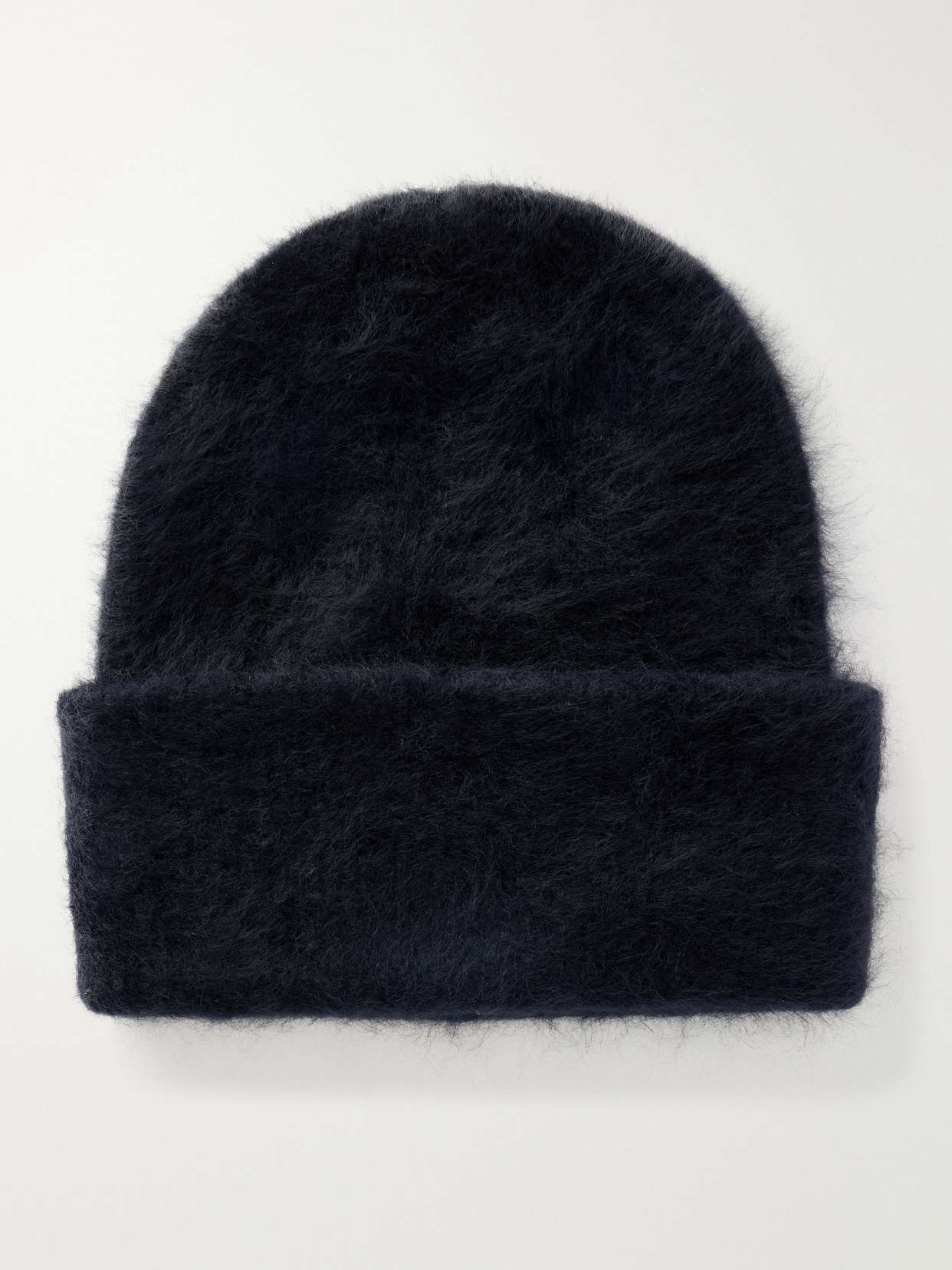 Brushed ribbed cashmere beanie