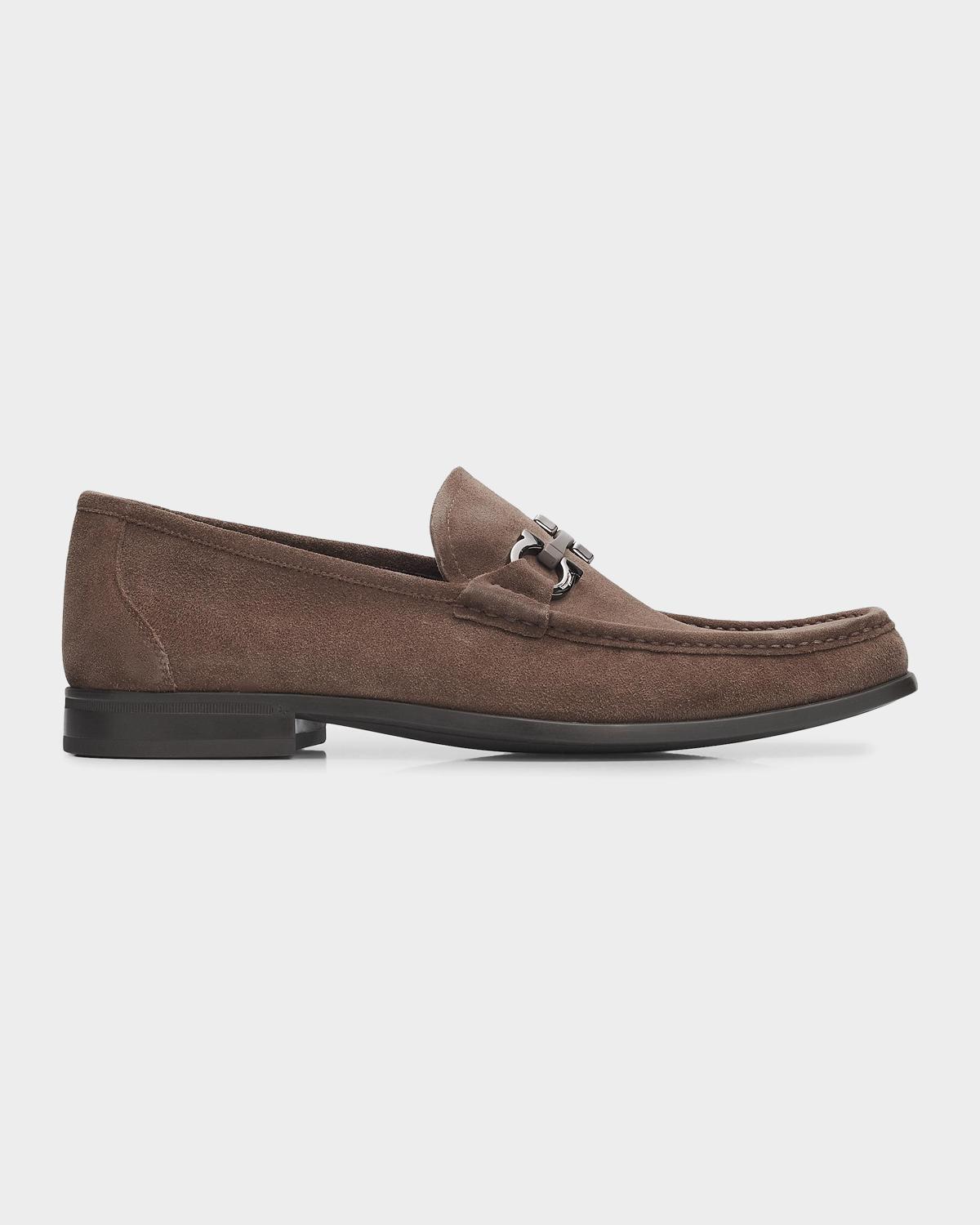 Men's Grandioso Suede Gancini-Bit Loafers