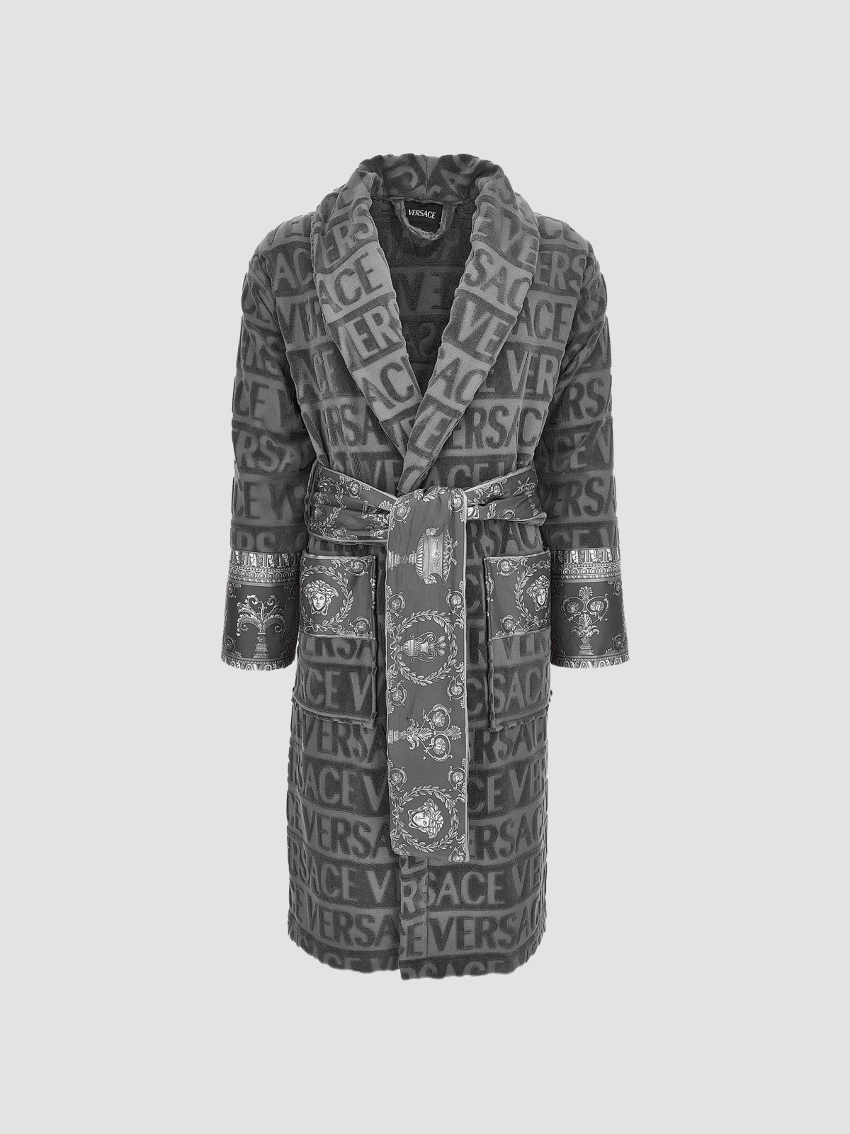 Logo Borocco-Trim Cotton Robe