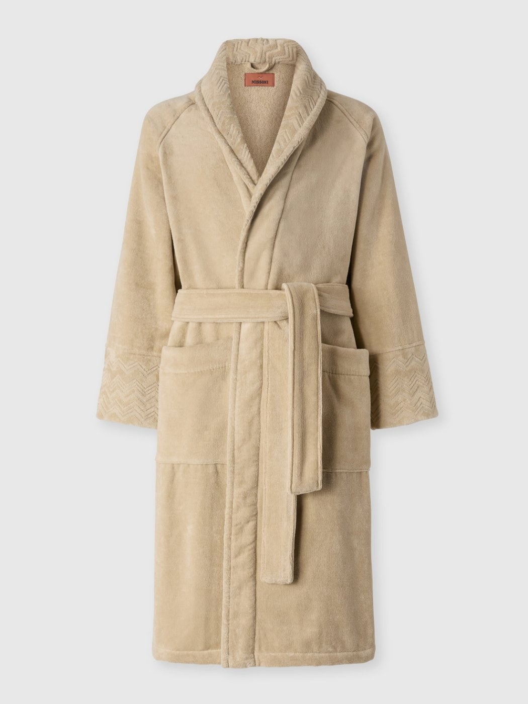 Giorgio Cotton Terry Bathrobe with Belt in Beige