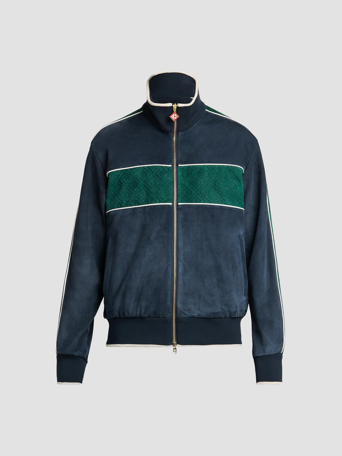 Striped Suede Track Jacket