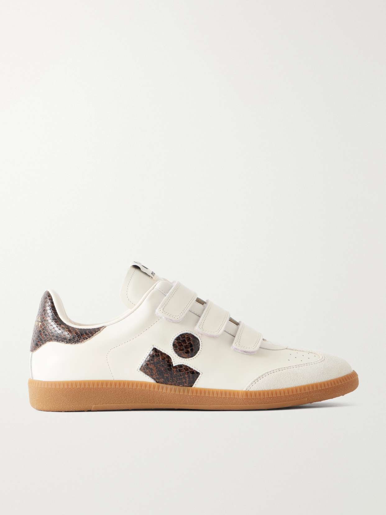 Beth leather-trimmed suede sneakers