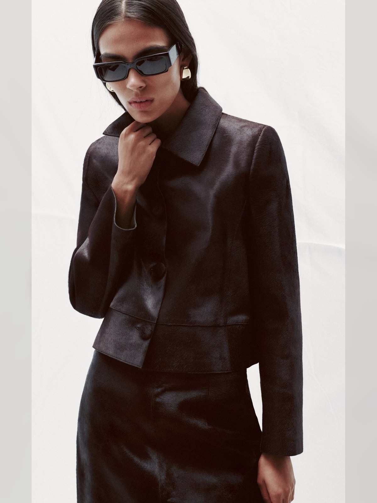 Brown Pony Hair Night Out outfit: A rich, textured look for dinner and drinks.
