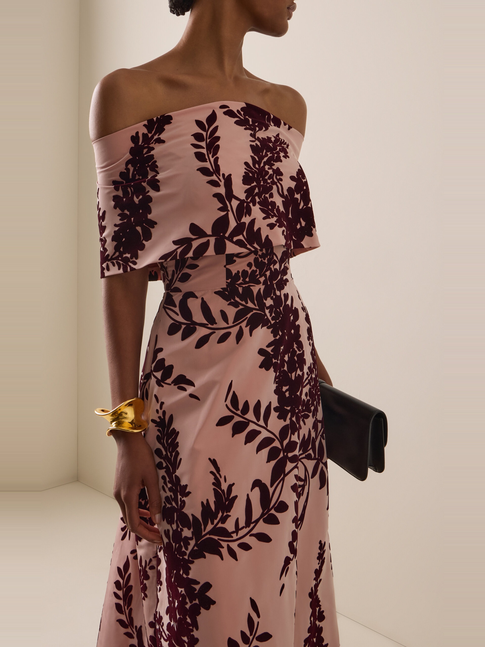 Pink Floral Gala outfit: A romantic gown moment for a black-tie night.