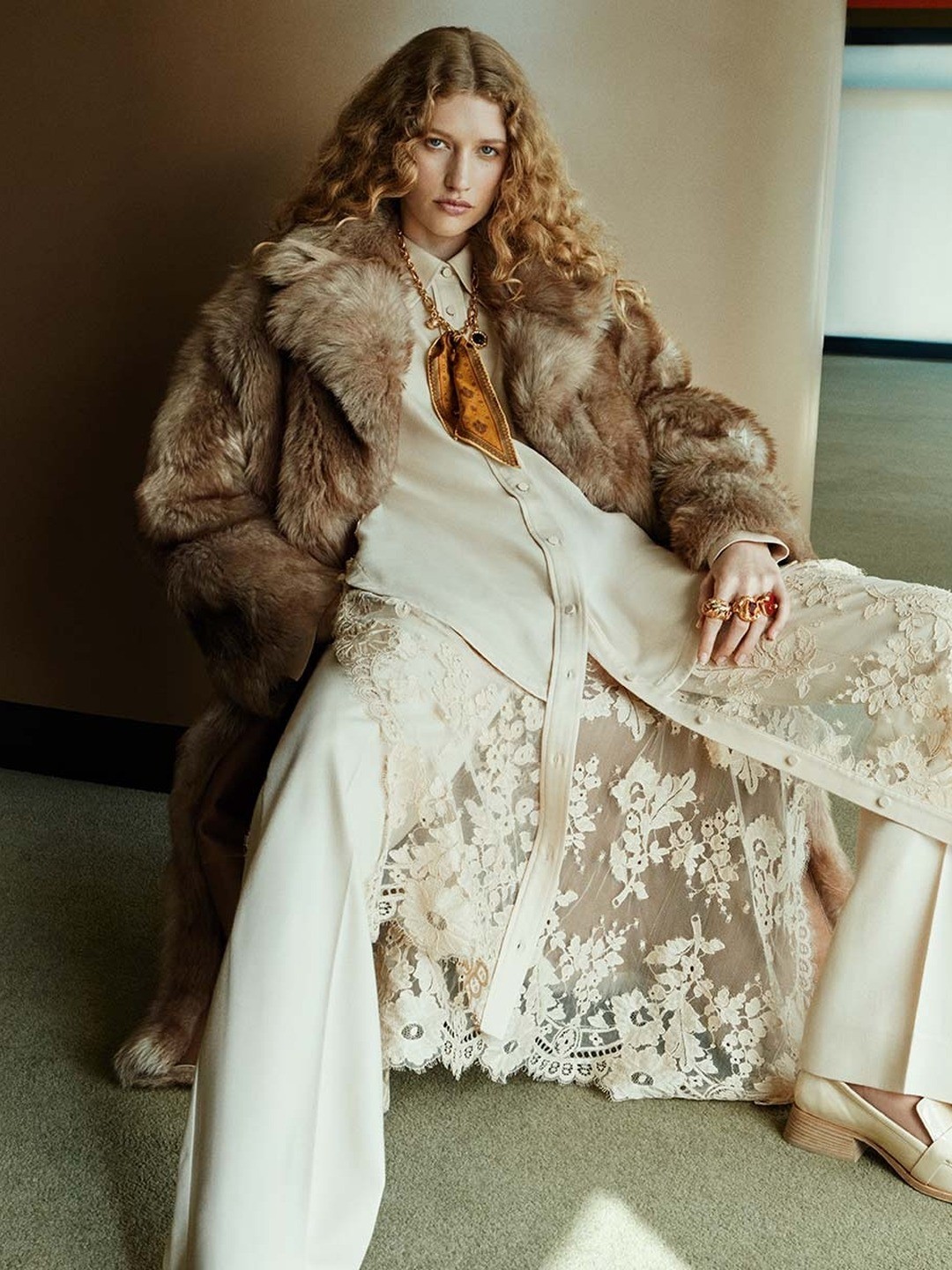 Camel Shearling Weekend outfit: The coat you live in once it turns properly cold.