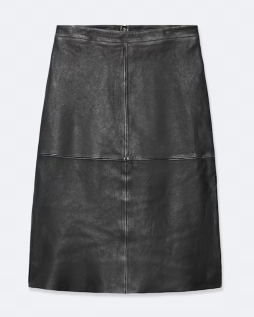 Olivia Leather Midi Skirt