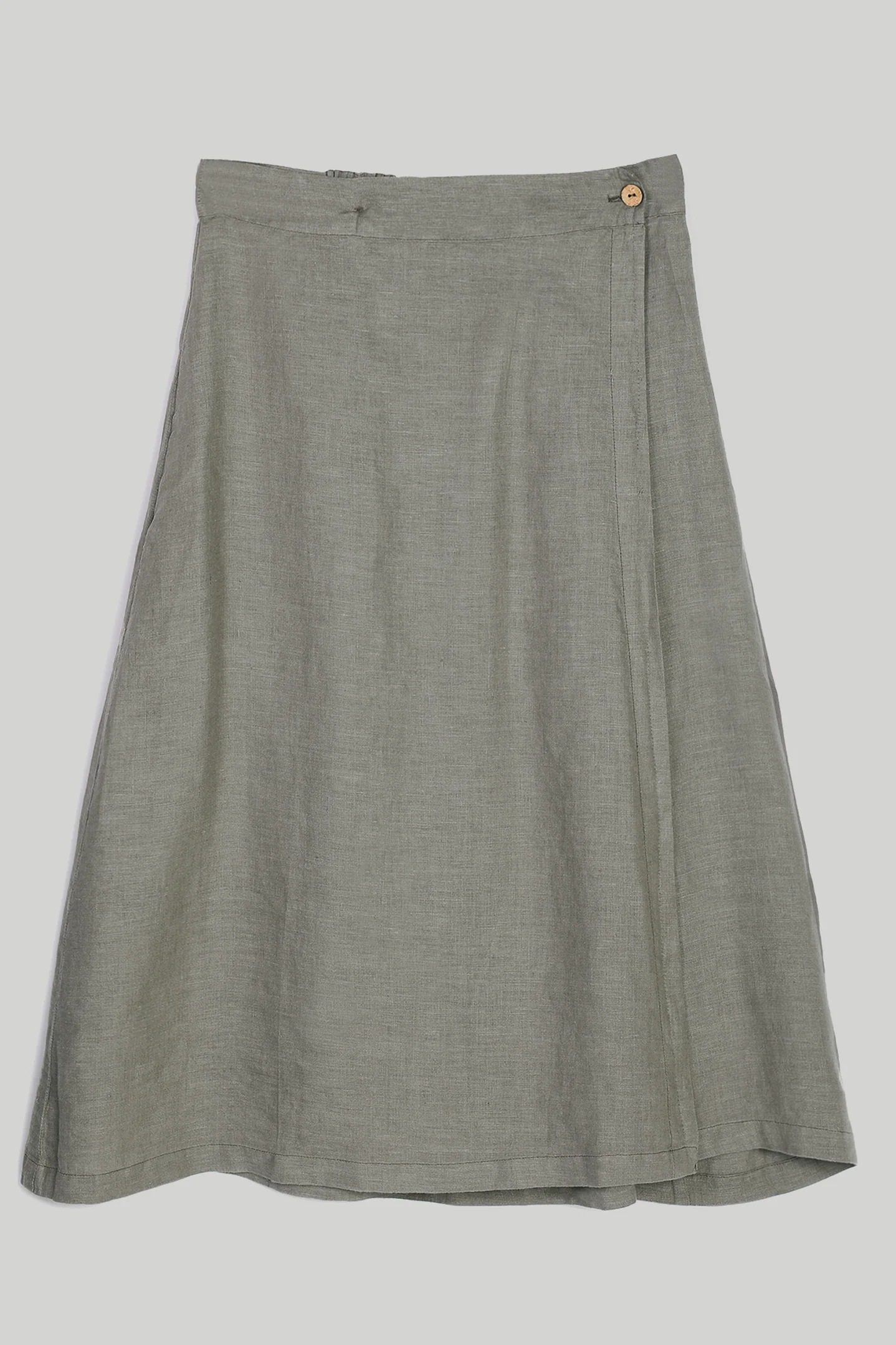 Overlap Midi Skirt in Dark Green