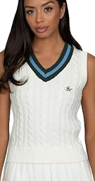 Women's Ivory Cable Knit Sweater Vest